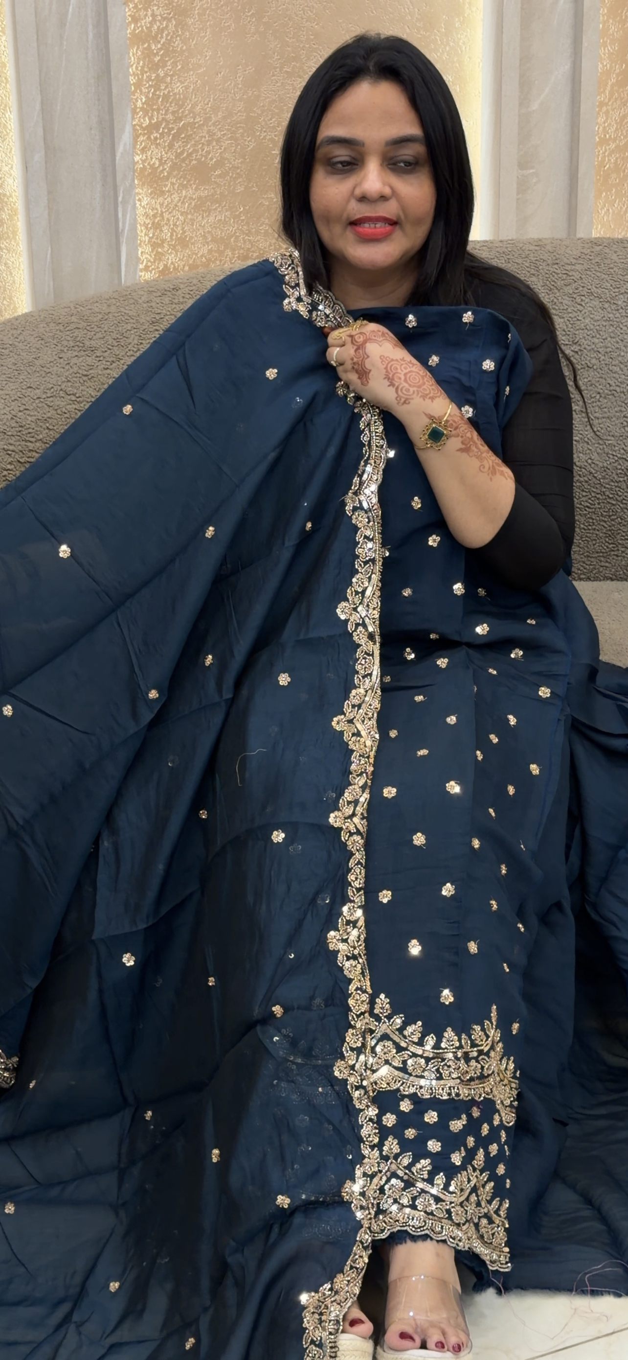 PARTY WEAR UNSTITCHED SALWAR SUITS  -  IHA 32974