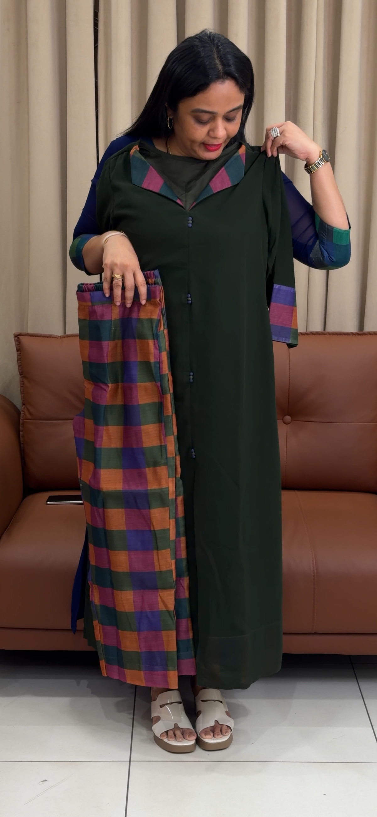 IHA'S IN-HOUSE CHANDERI TOP AND BOTTOM - IHA 35710