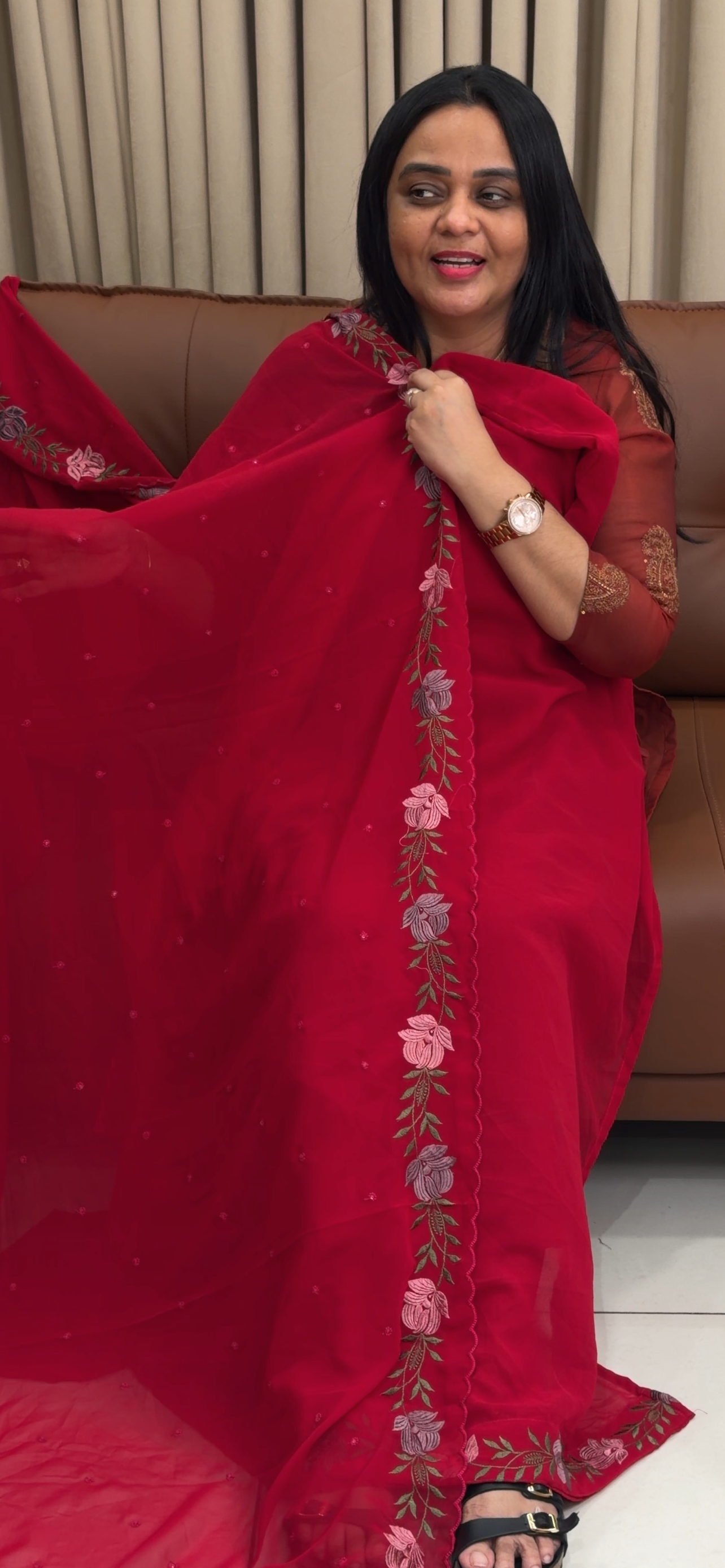 FAUX GEORGETTE UNSTITCHED SALWAR SUITS - IHA 34684
