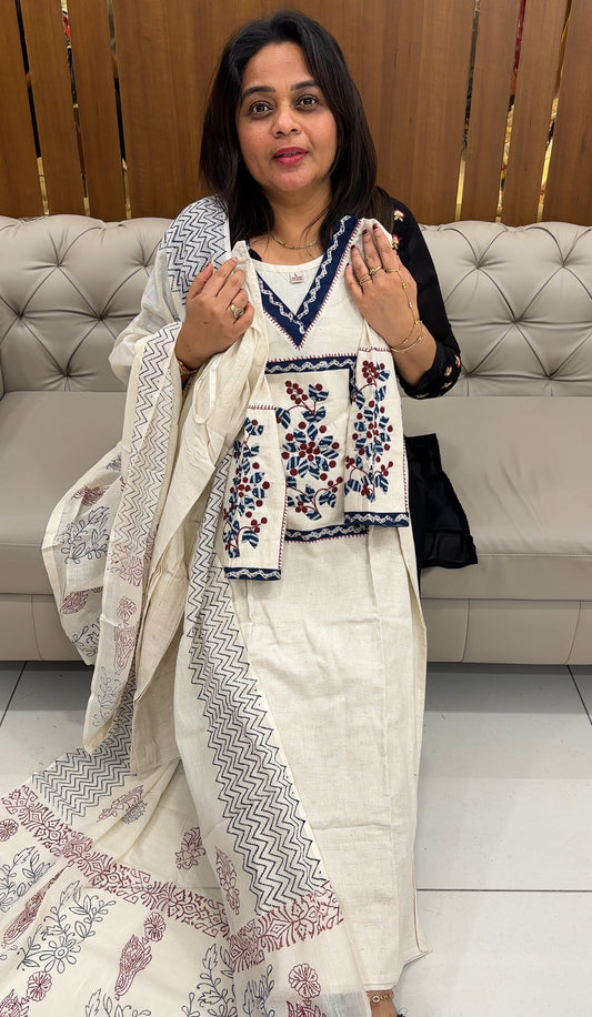 COTTON TOP , BOTTOM AND DUPATTA - IHA 26025