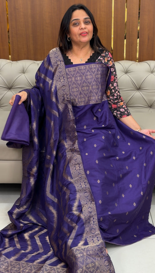 SEMI BANARASI UNSTITCHED SALWAR SUITS - IHA 29151