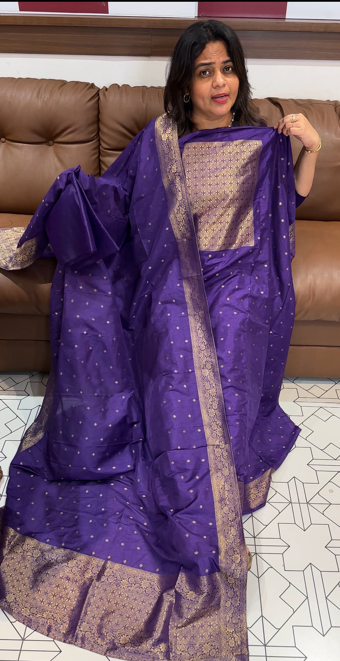 SEMI BANARSI UNSTITCHED SALWAR SUITS - IHA 26219
