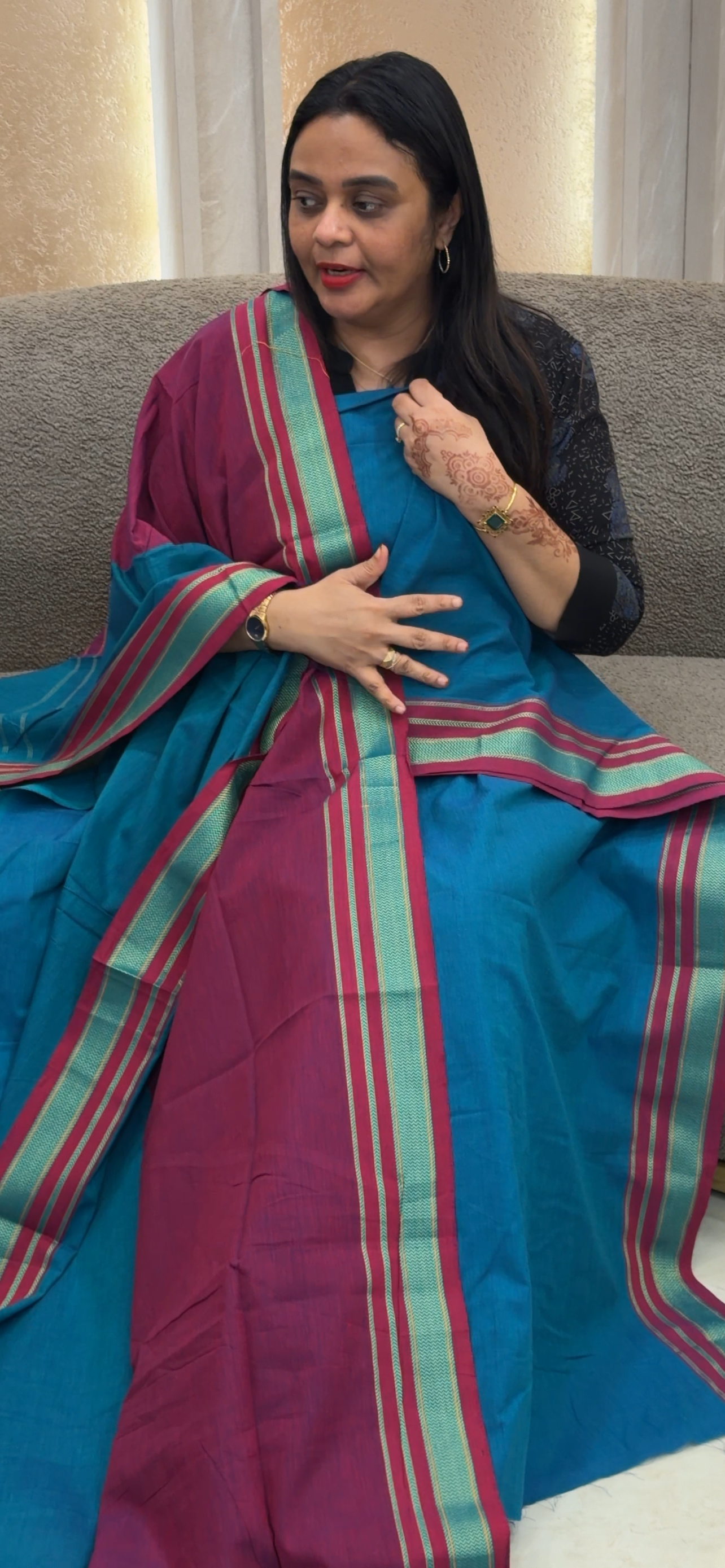HANDLOOM COTTON UNSTITCHED SALWAR SUITS -  IHA 33324