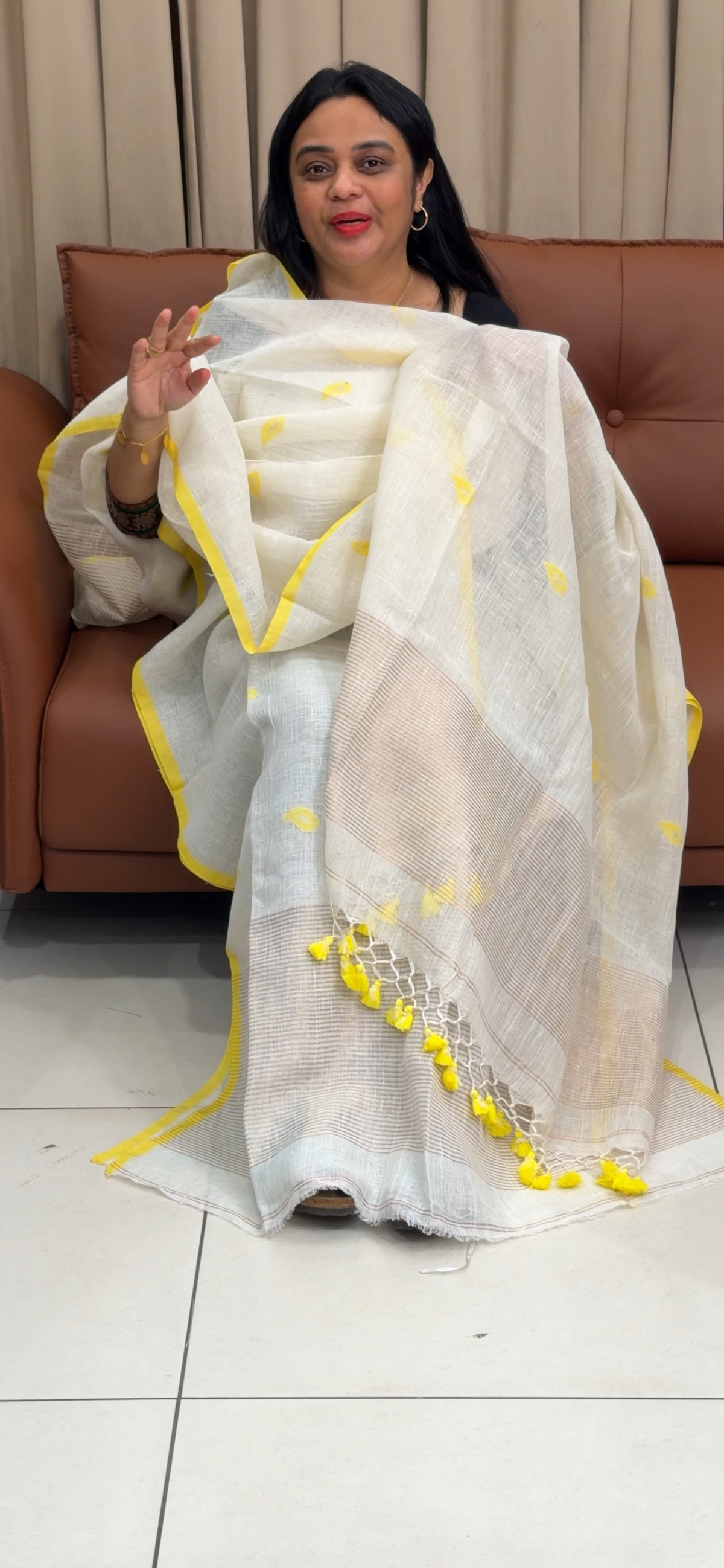 LINEN JAMDANI UNSTITCHED SALWAR SUITS - IHA 35734