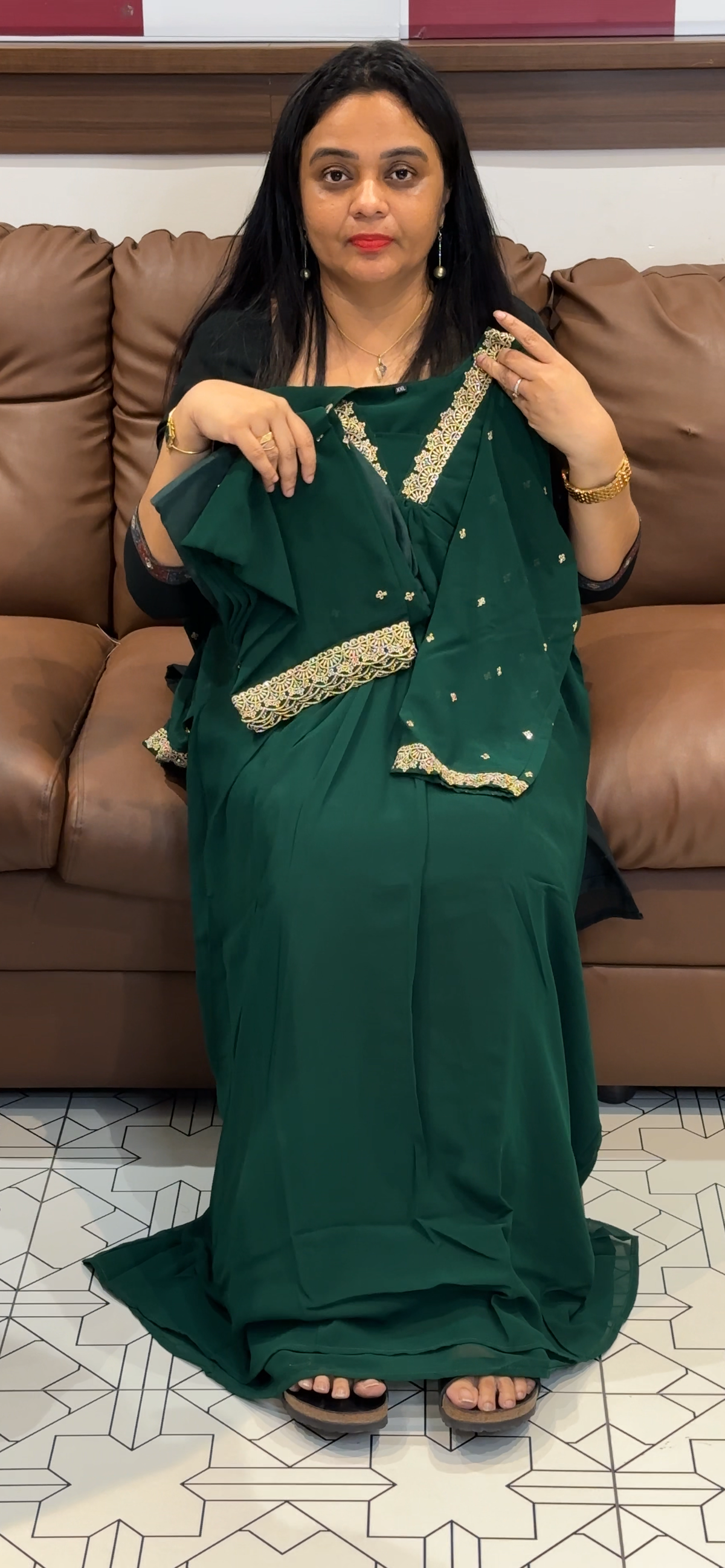 GEORGETTE TOP, BOTTOM AND DUPATTA - IHA 35612