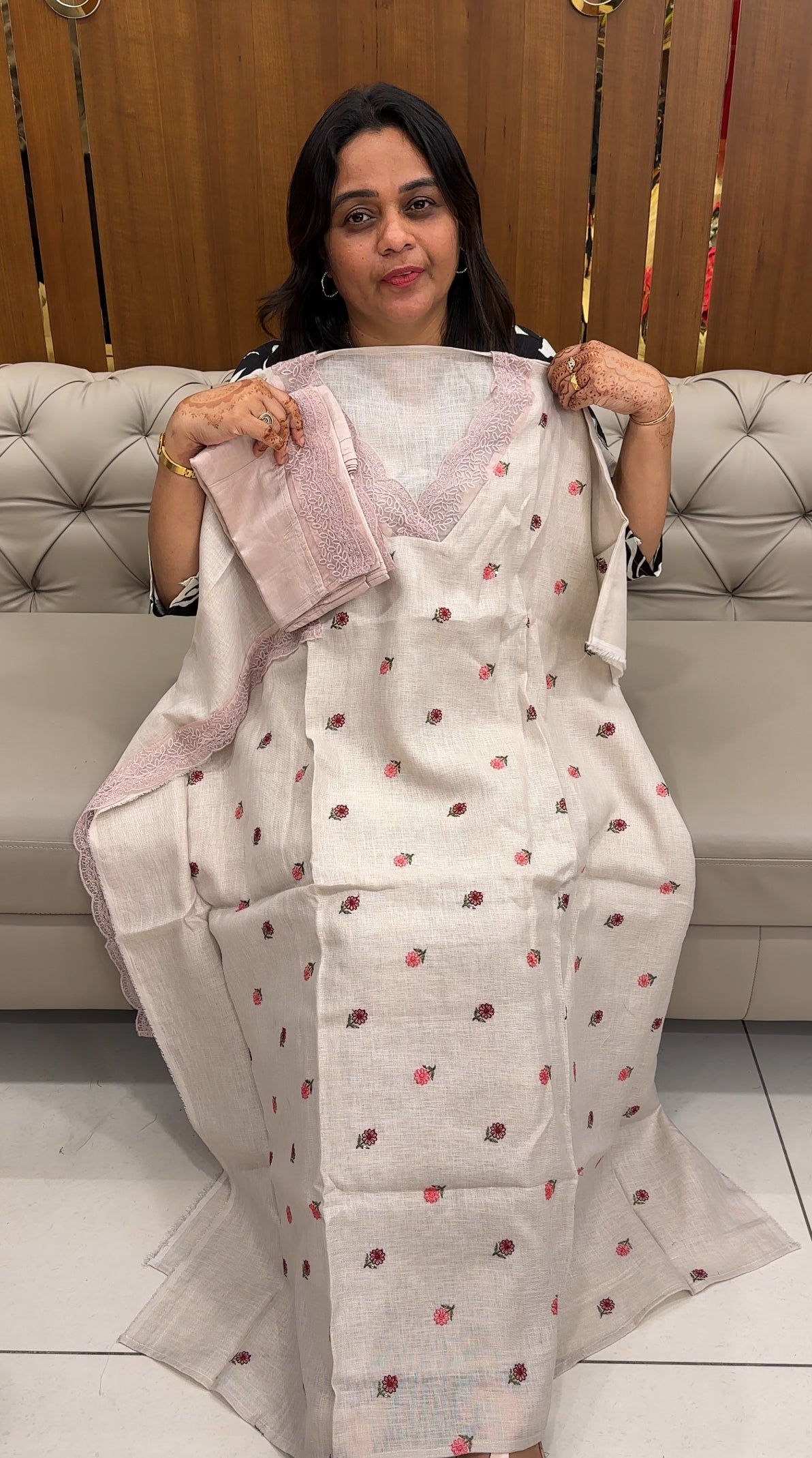 LINEN COTTON UNSTITCHED SALWAR SUITS - IHA 29175