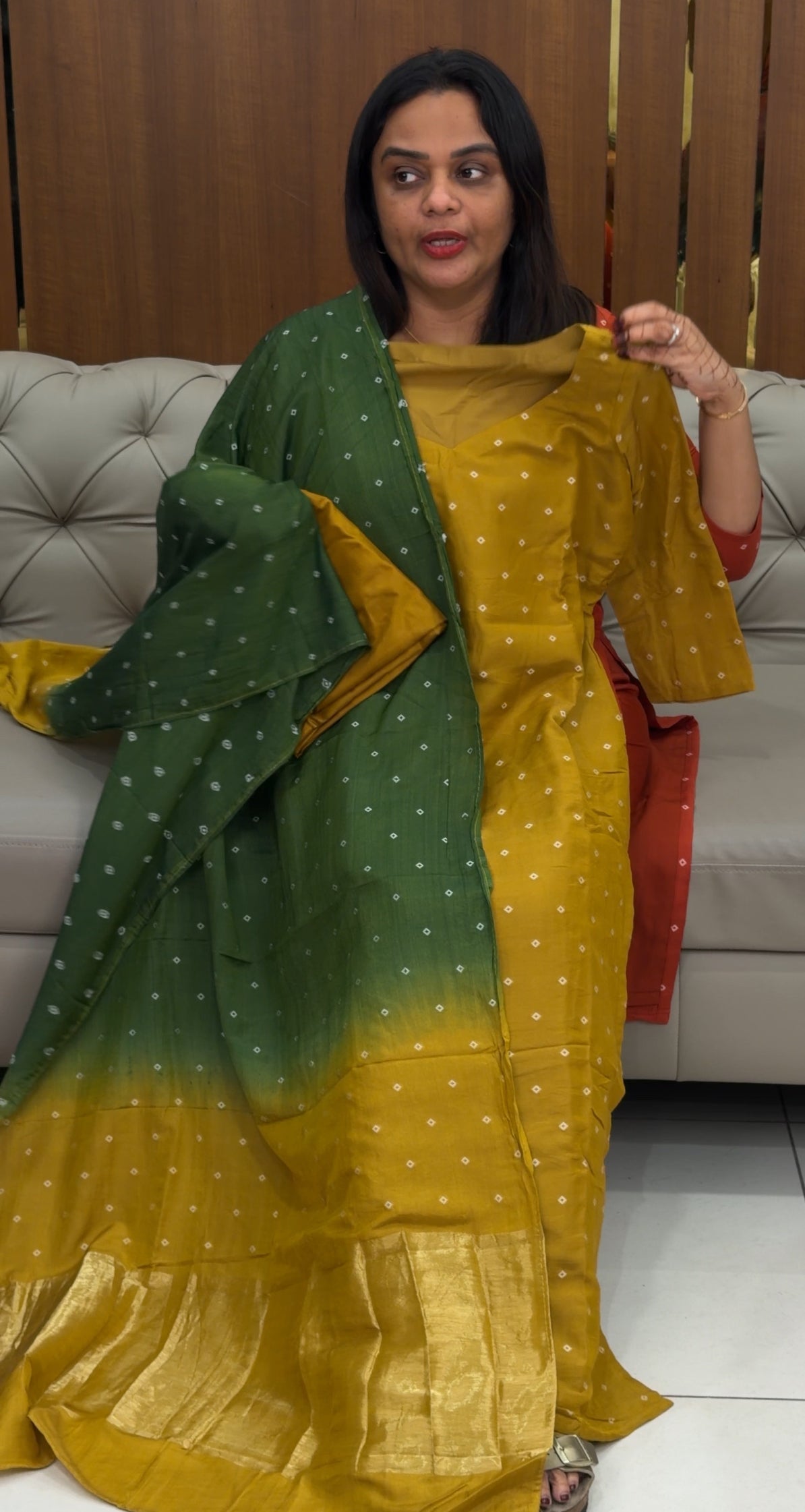 FORWARD BANDHEJ PRINTED UNSTITCHED SALWAR SUITS  - IHA 33257