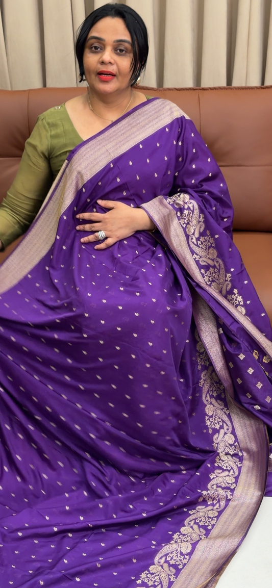 SEMI BANARASI SAREES - IHA 35381