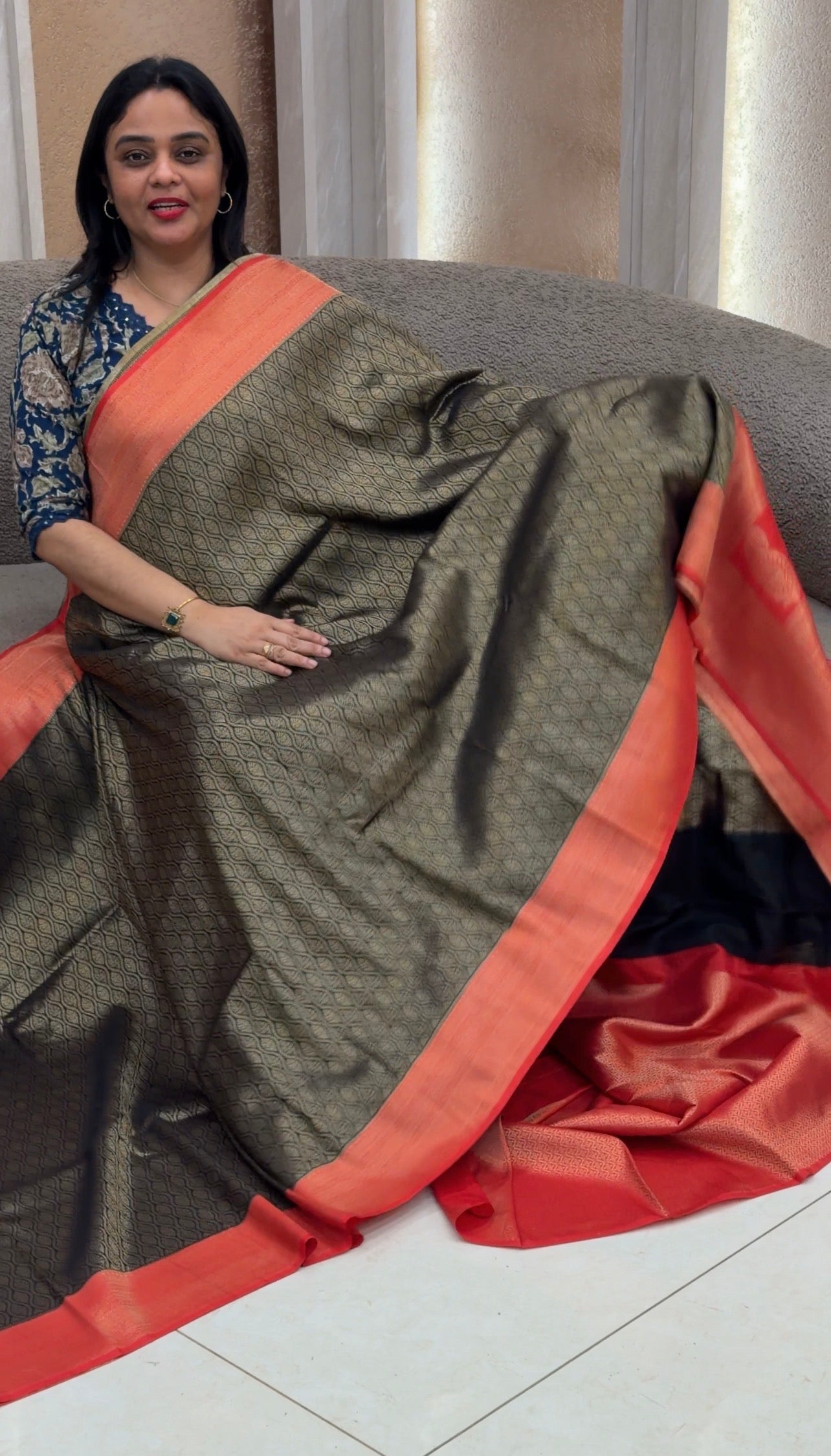 SEMI KATAN SAREES  - IHA 34034