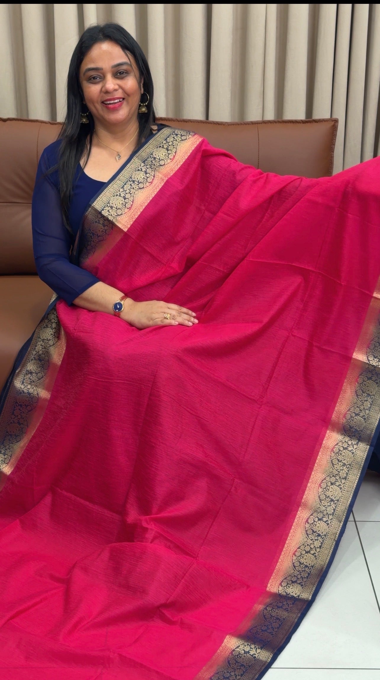 SEMI BANARASI SAREES - IHA 33630