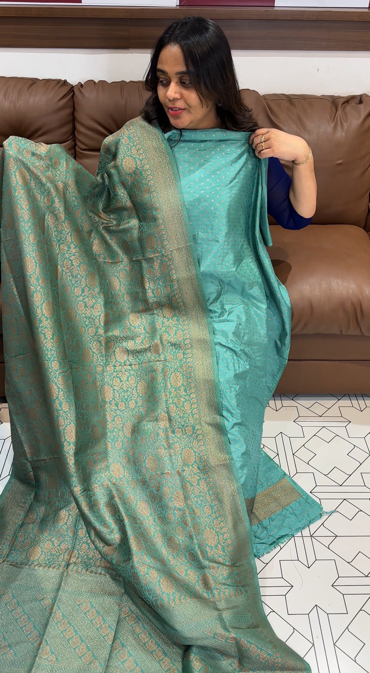 SEMI KATAN UNSTITCHED SALWAR SUITS  - IHA 28078