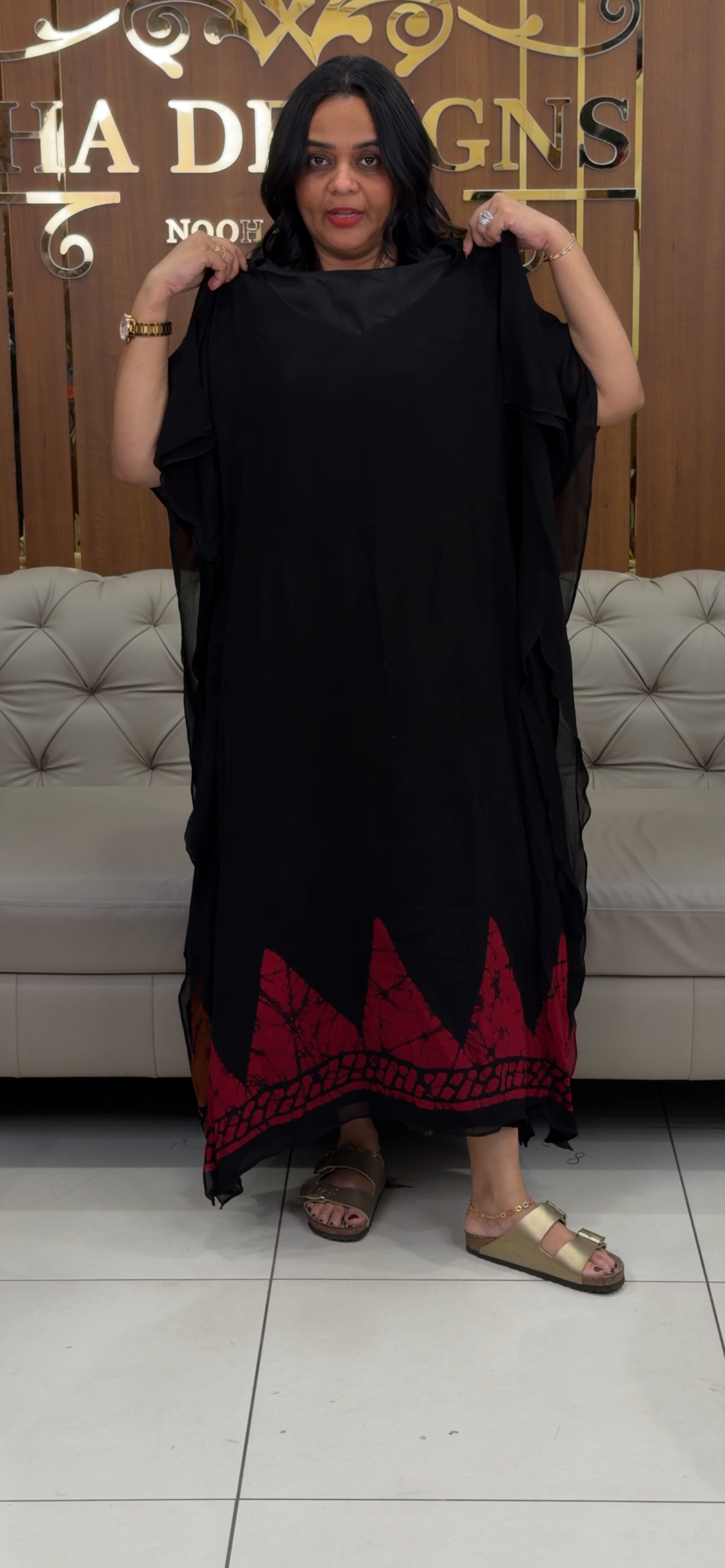 IHA'S IN-HOUSE VISCOSE GEORGETTE KAFTAN TOPS - IHA 33563
