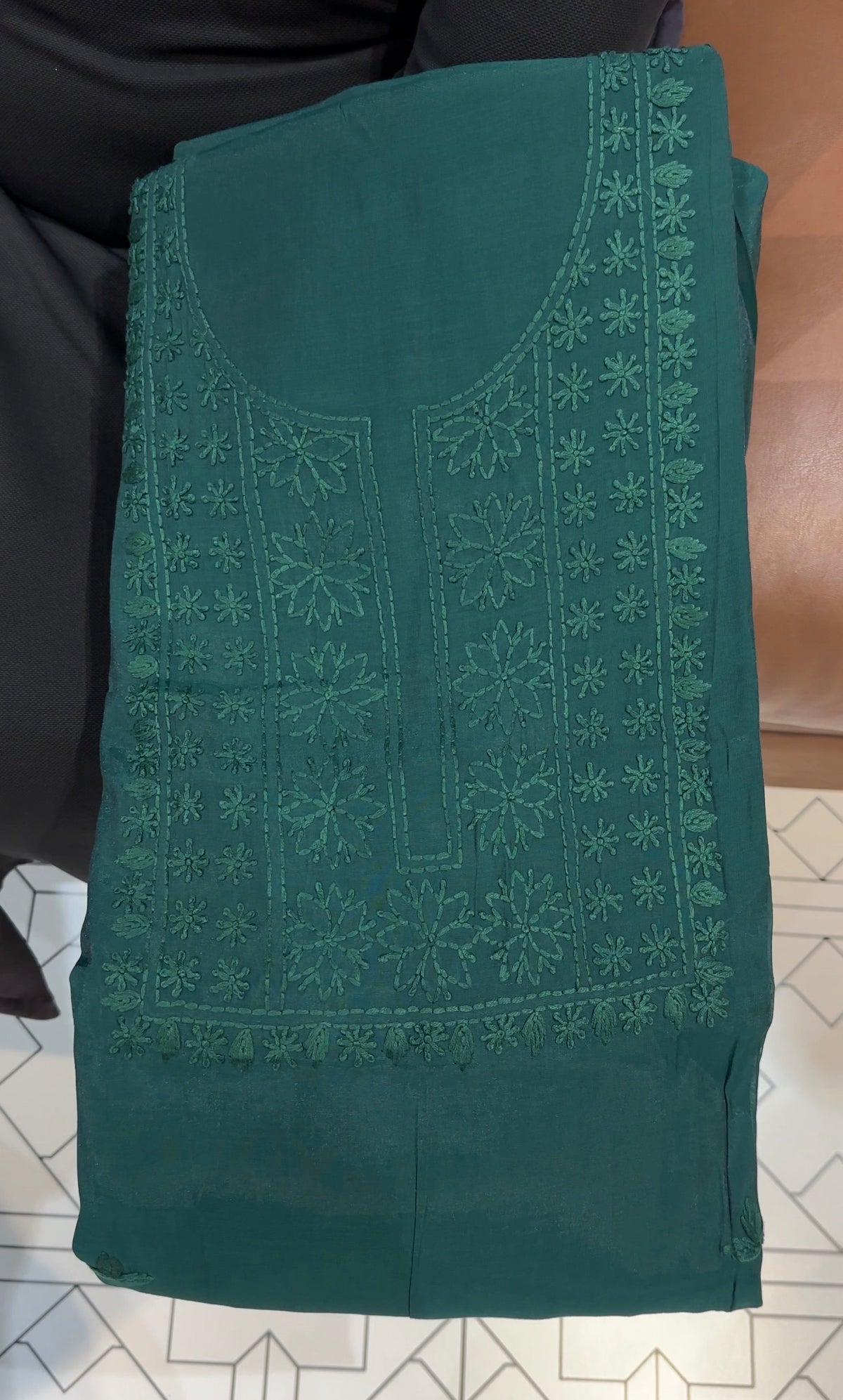 LUCKNOWI CHIKANKARI UNSTITCHED SALWAR SUITS - IHA 35992