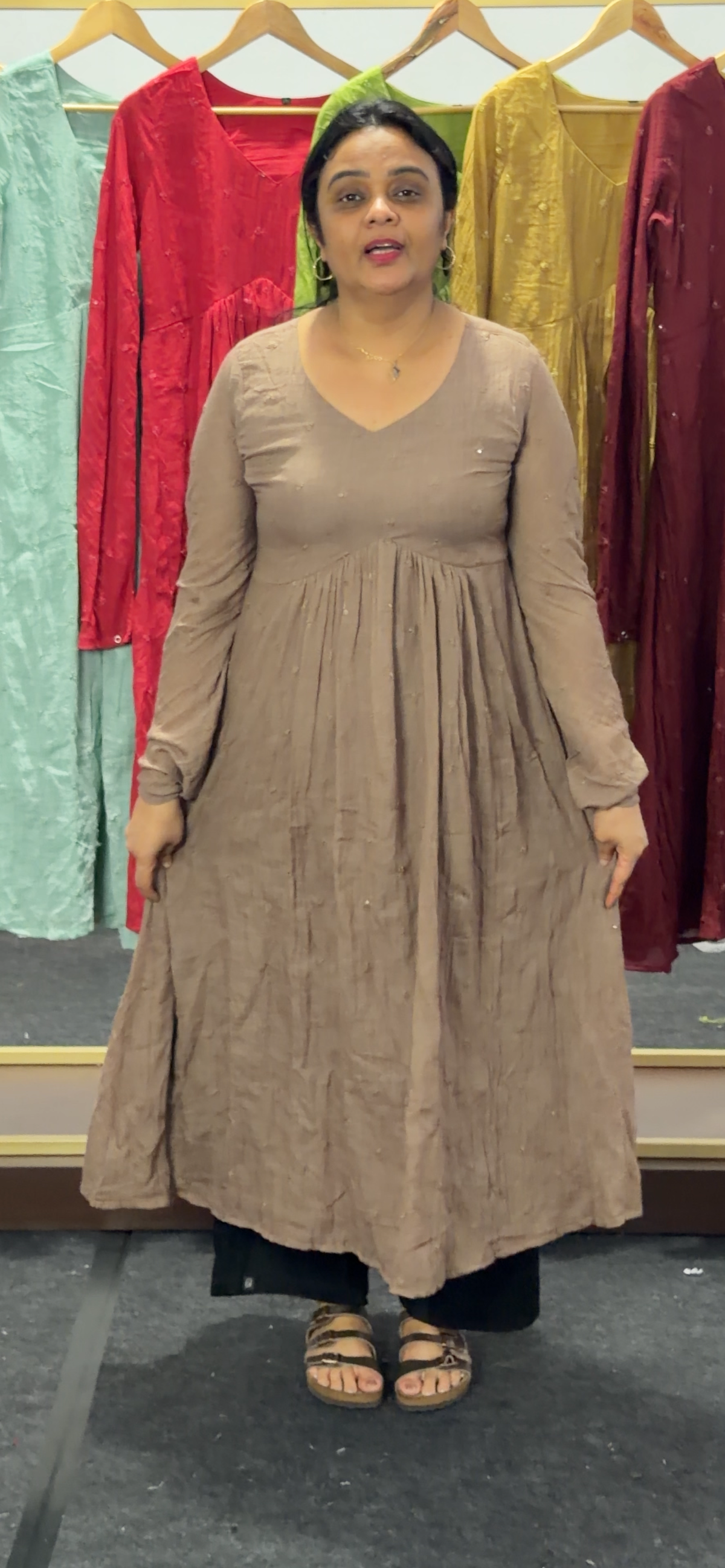 MUL  MUL COTTON LONG ALINE TOPS - IHA 36054