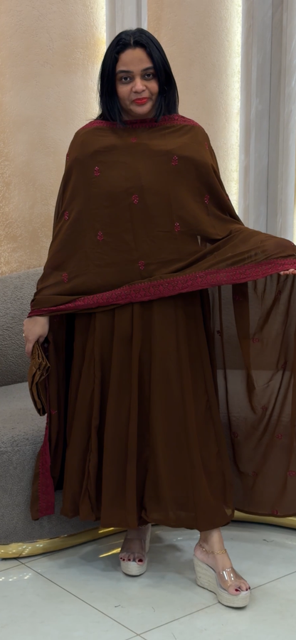 ANARKALI TOP, BOTTOM AND DUPATTA -  IHA 33082