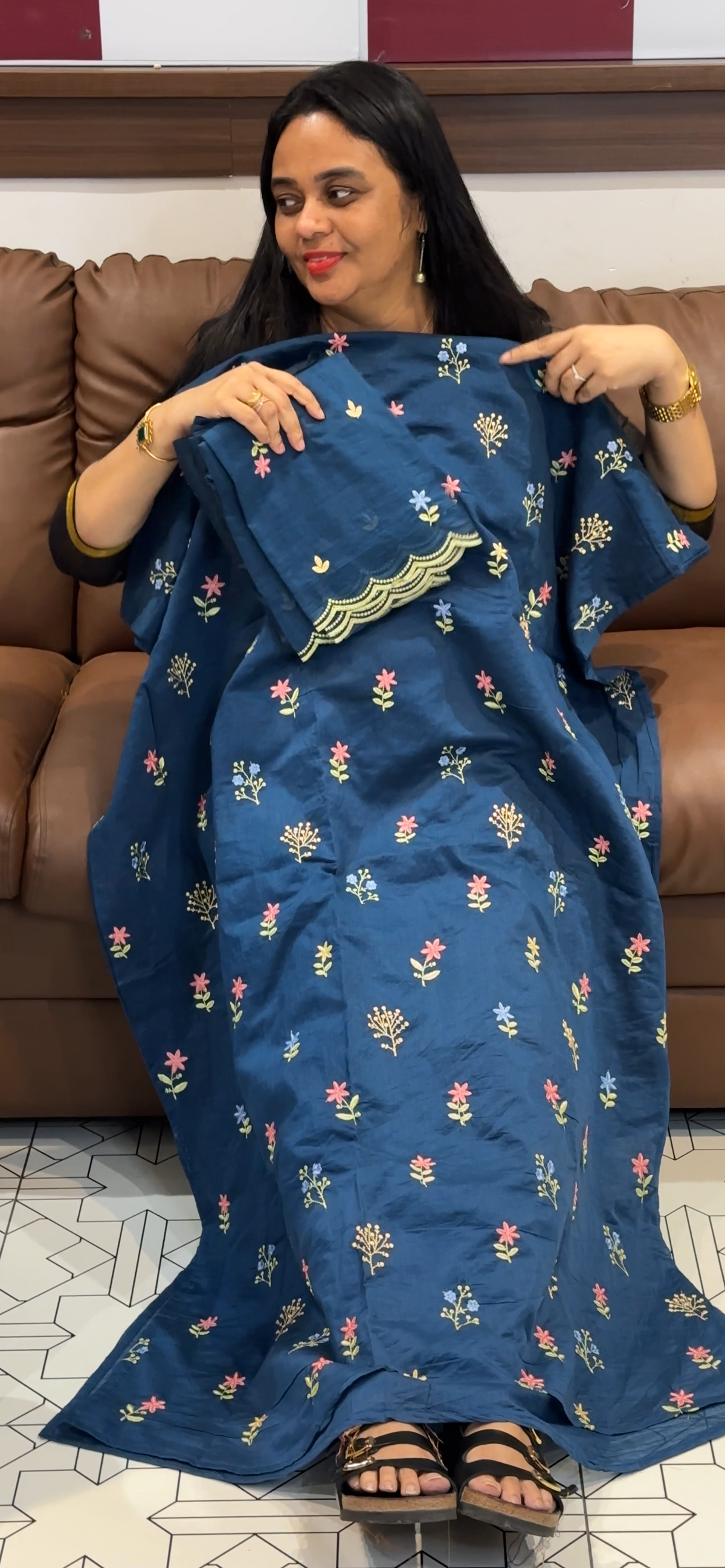 MUL CHANDERI UNSTITCHED SALWAR SUITS - IHA 35537