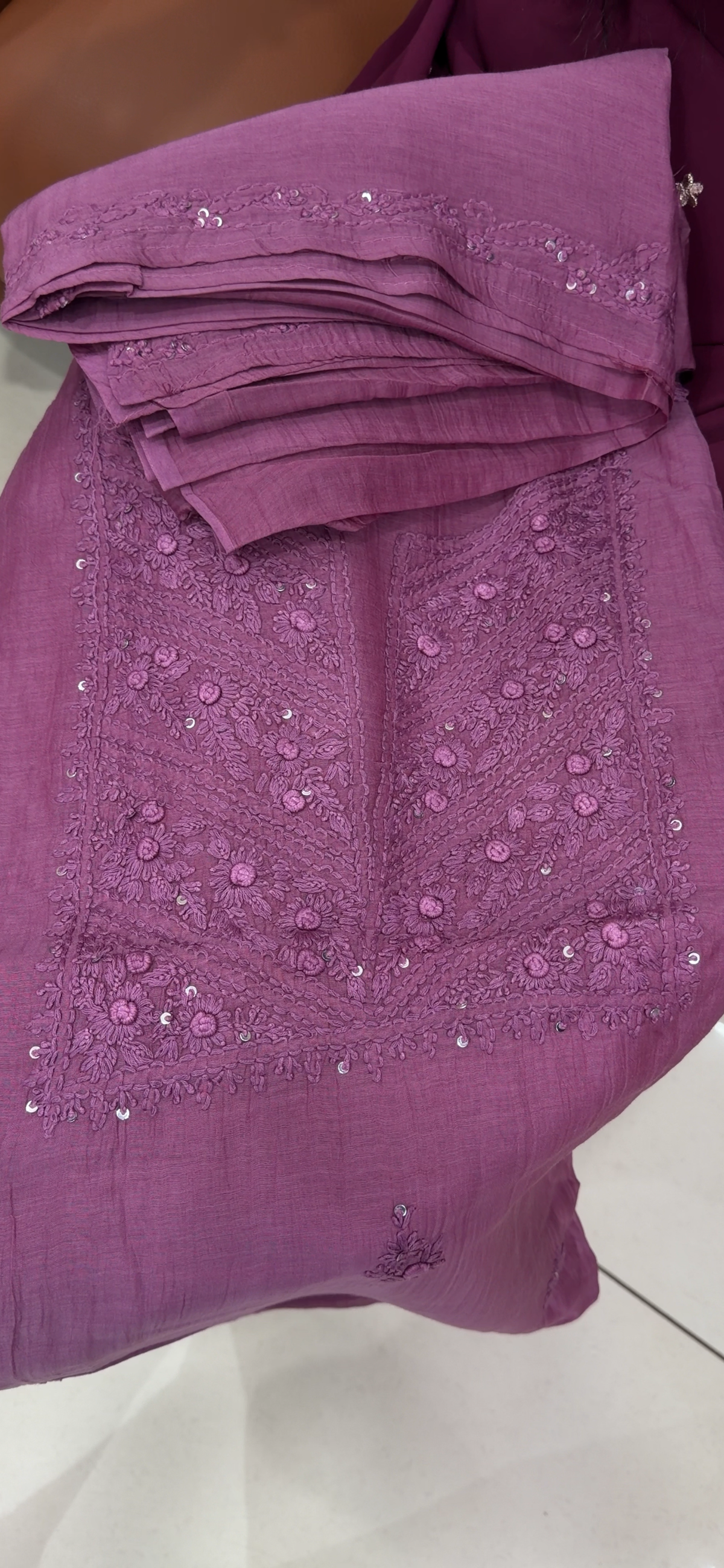 CHIKANKARI UNSTITCHED SALWAR SUITS - IHA 35802