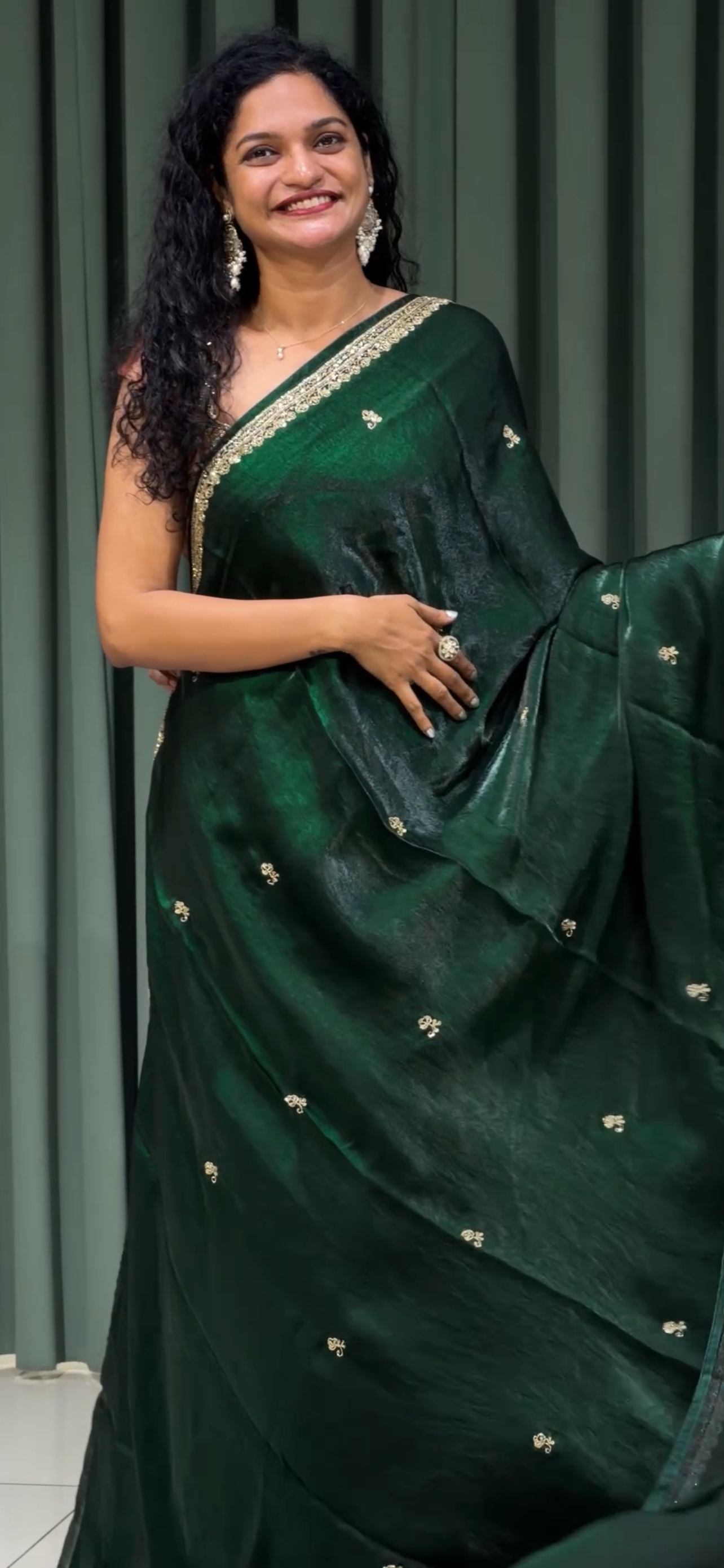 VELVET ORGANZA SAREES - IHA 33520