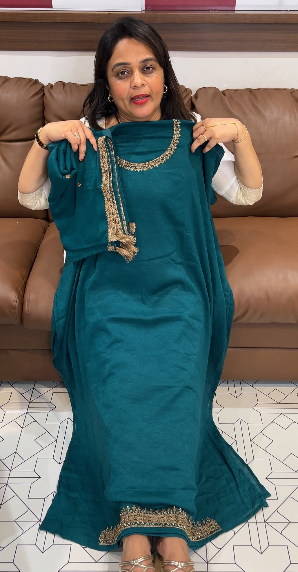 CRUSHED SILK UNSTITCHED SALWAR SUITS - IHA 24281