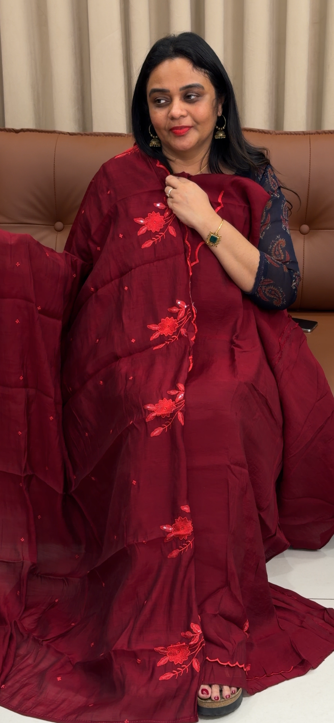 MUL CHANDERI UNSTITCHED SALWAR SUITS - IHA 33586