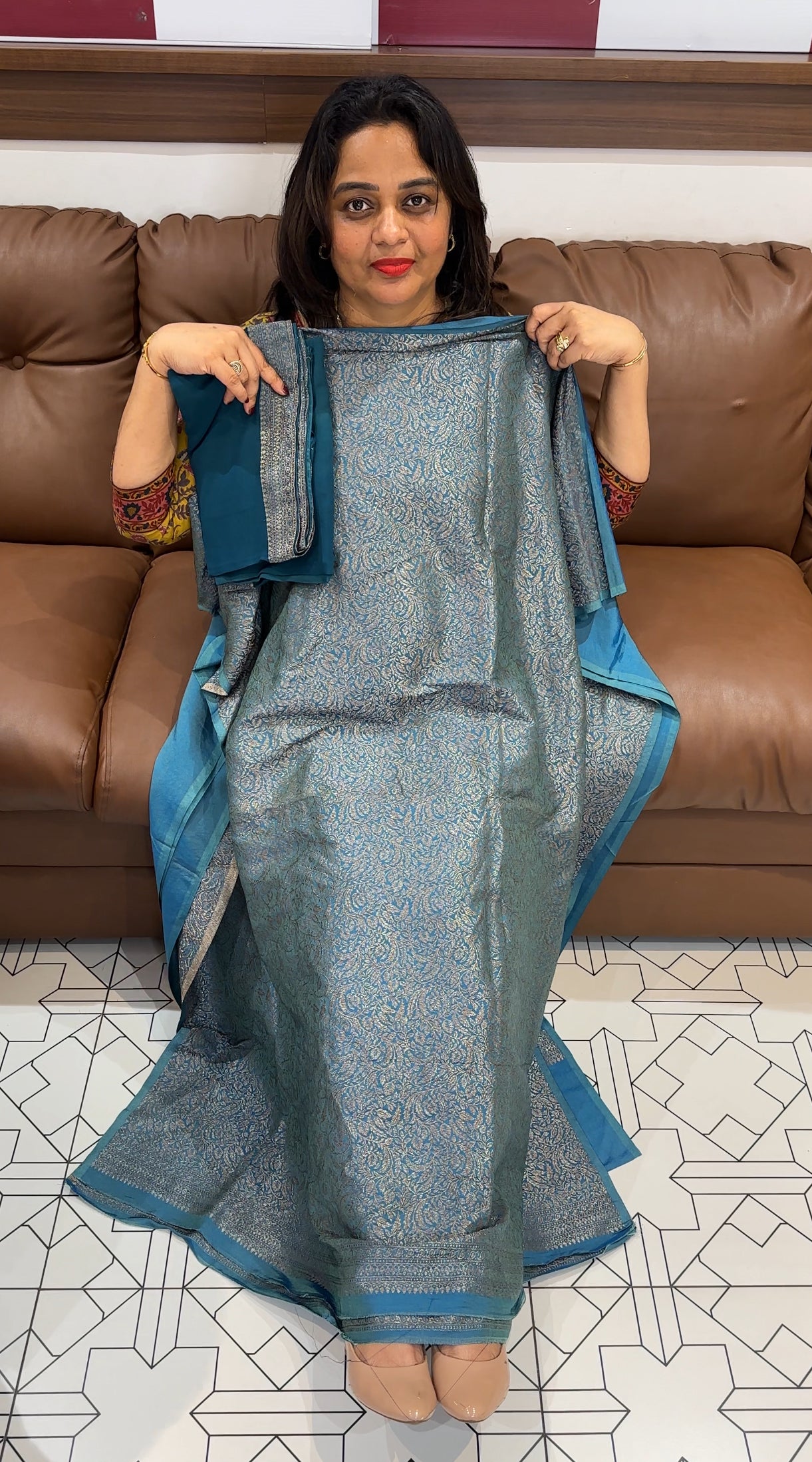 SEMI BANARASI UNSTITCHED SALWAR SUITS - IHA 25520