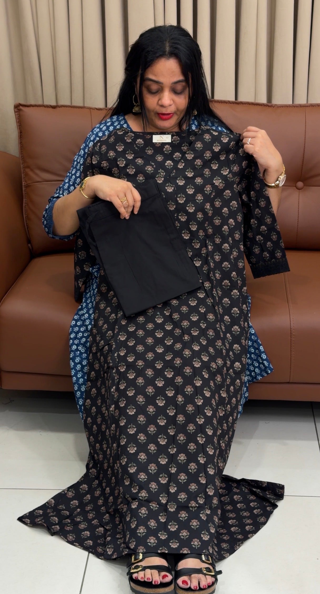 PRINTED COTTON TOP AND BOTTOM - IHA 34499