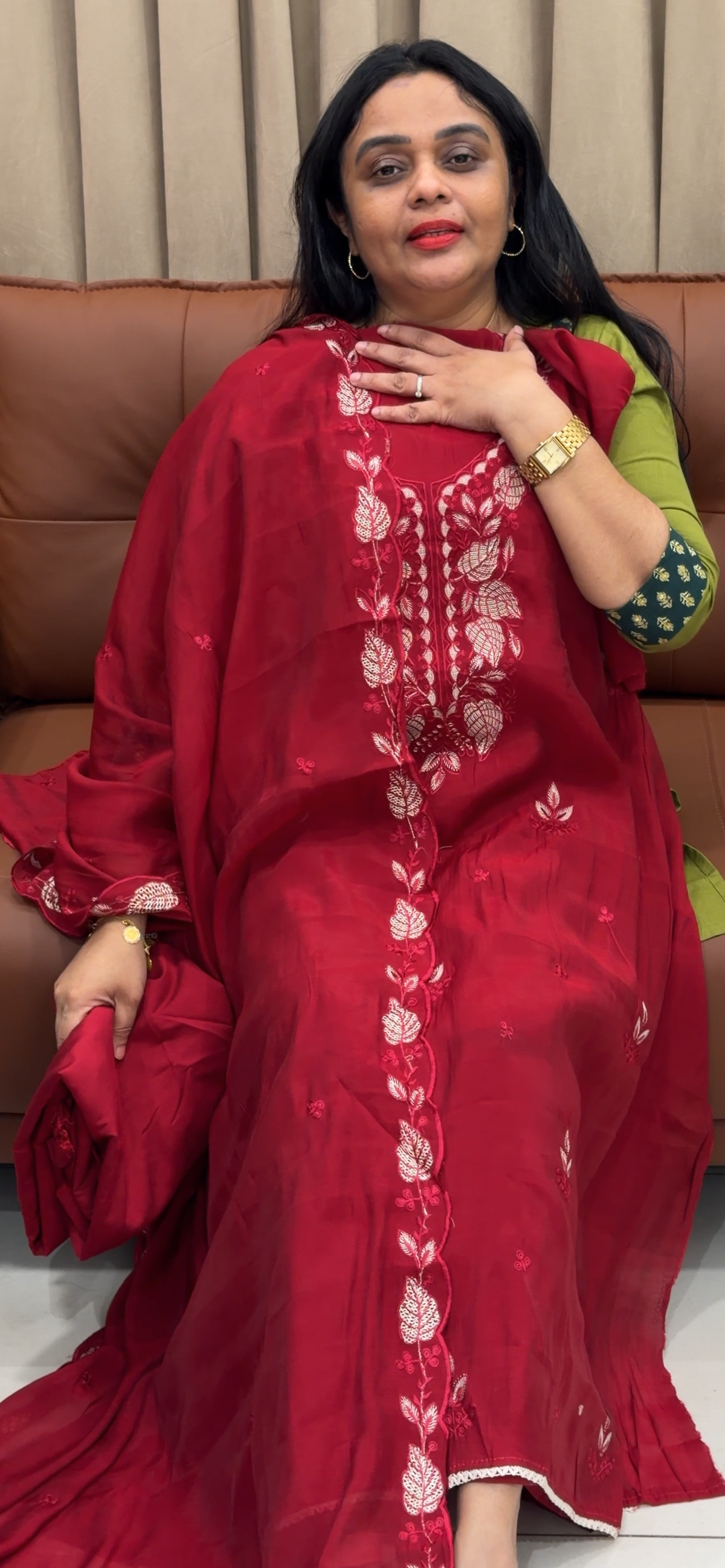 MUL CHANDERI UNSTITCHED SALWAR SUITS - IHA 35858