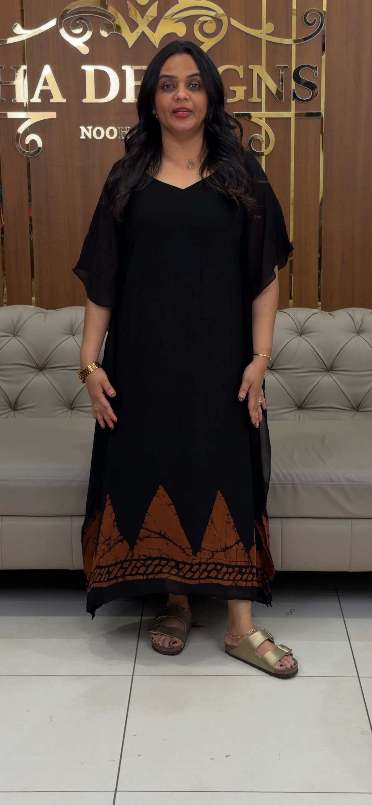 IHA'S IN-HOUSE VISCOSE GEORGETTE KAFTAN TOPS - IHA 33563