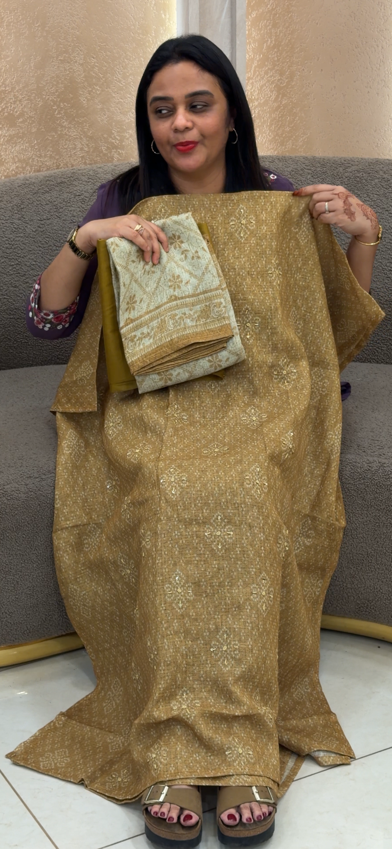 LINEN UNSTITCHED SALWAR SUITS - IHA 33041