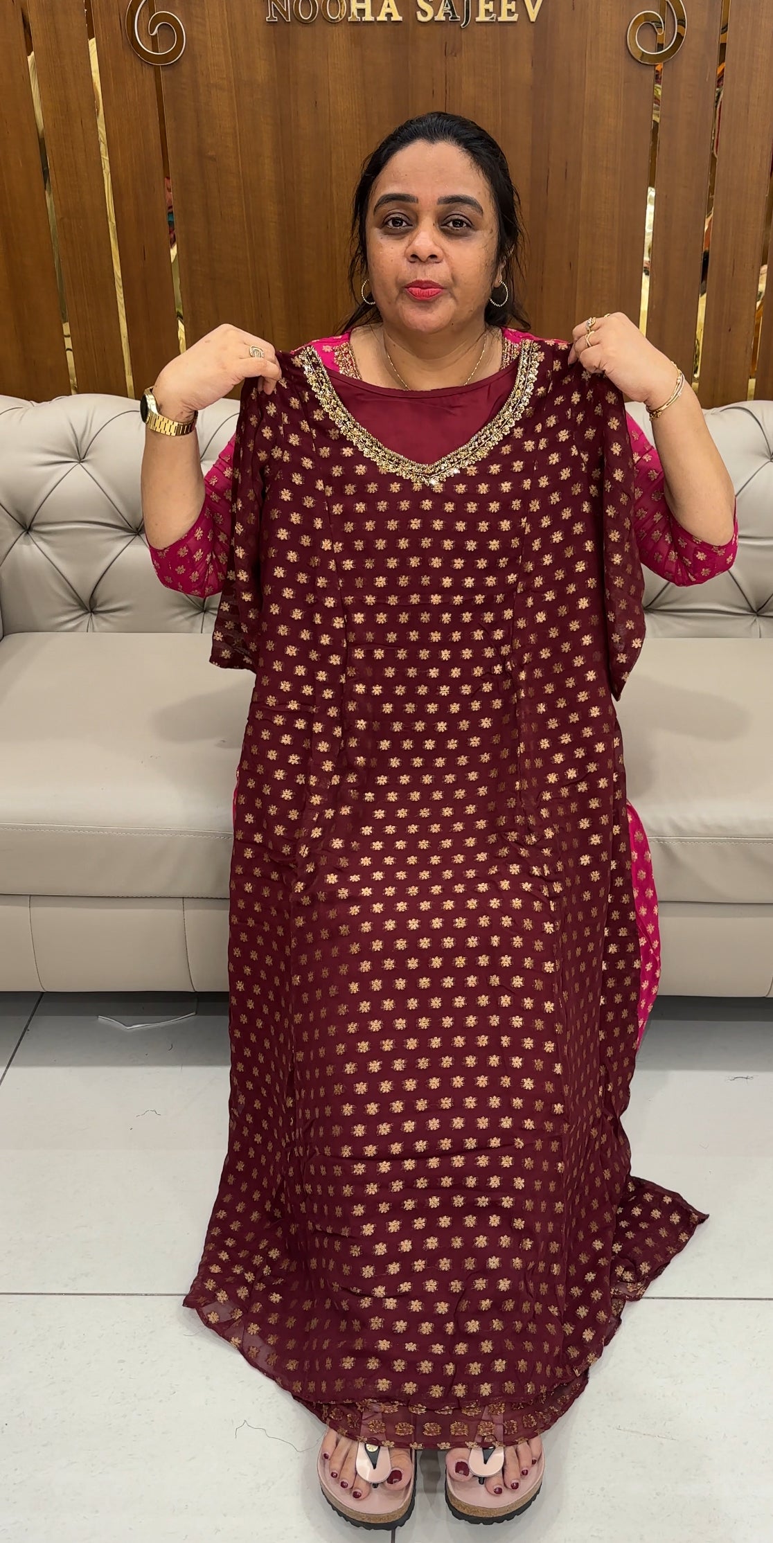 IHA'S IN-HOUSE GEORGETTE ALINE TOPS - IHA 26741