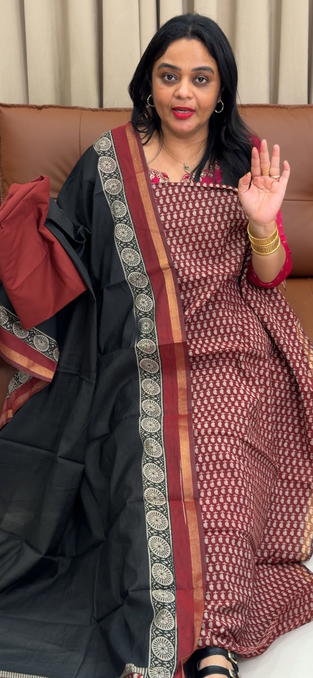 HANDLOOM UNSTITCHED SALWRA SUITS - IHA 34041