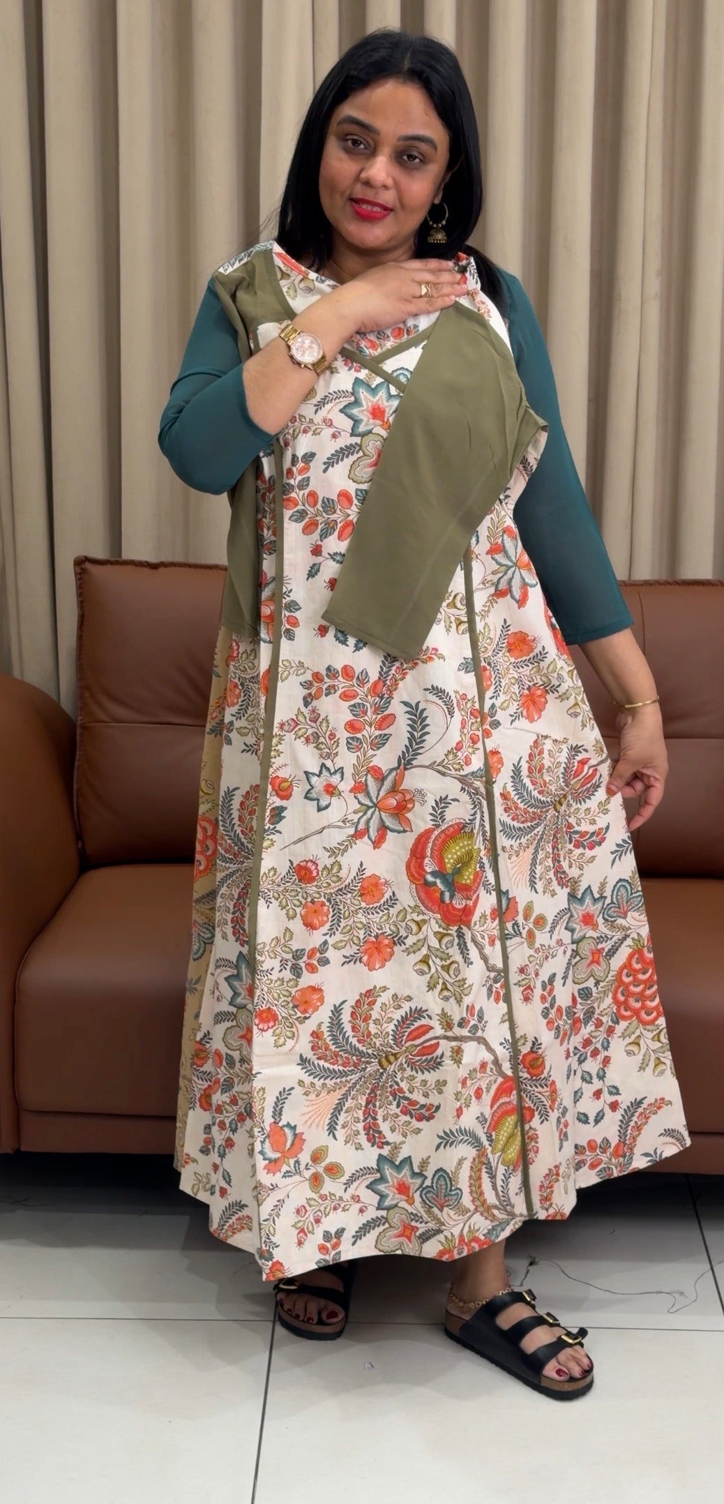IHA'S IN-HOUSE PRINTED ALINE TOPS - IHA 33982