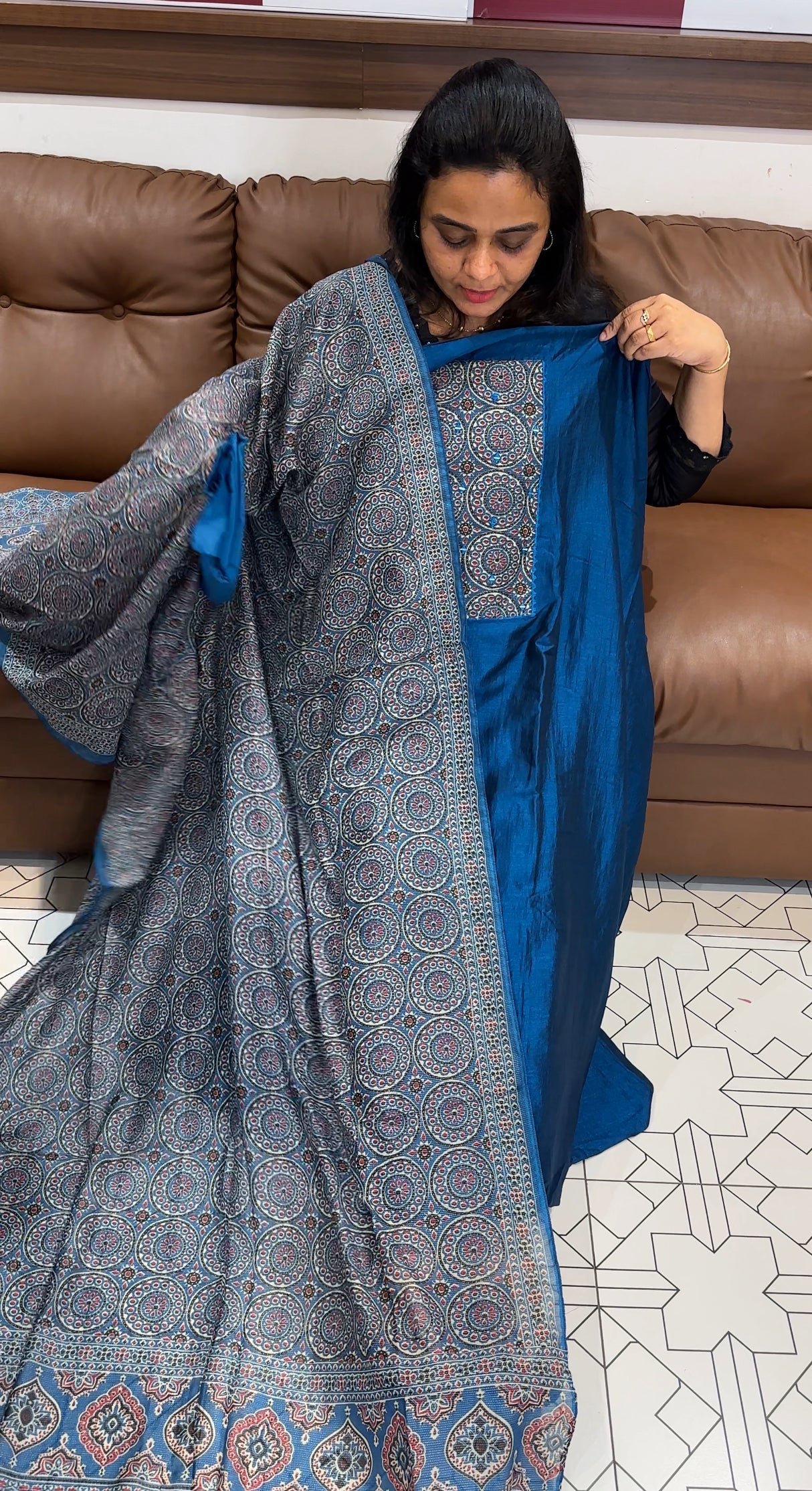 SEMI RAW SILK UNSTITCHED SALWAR SUITS - IHA 27945