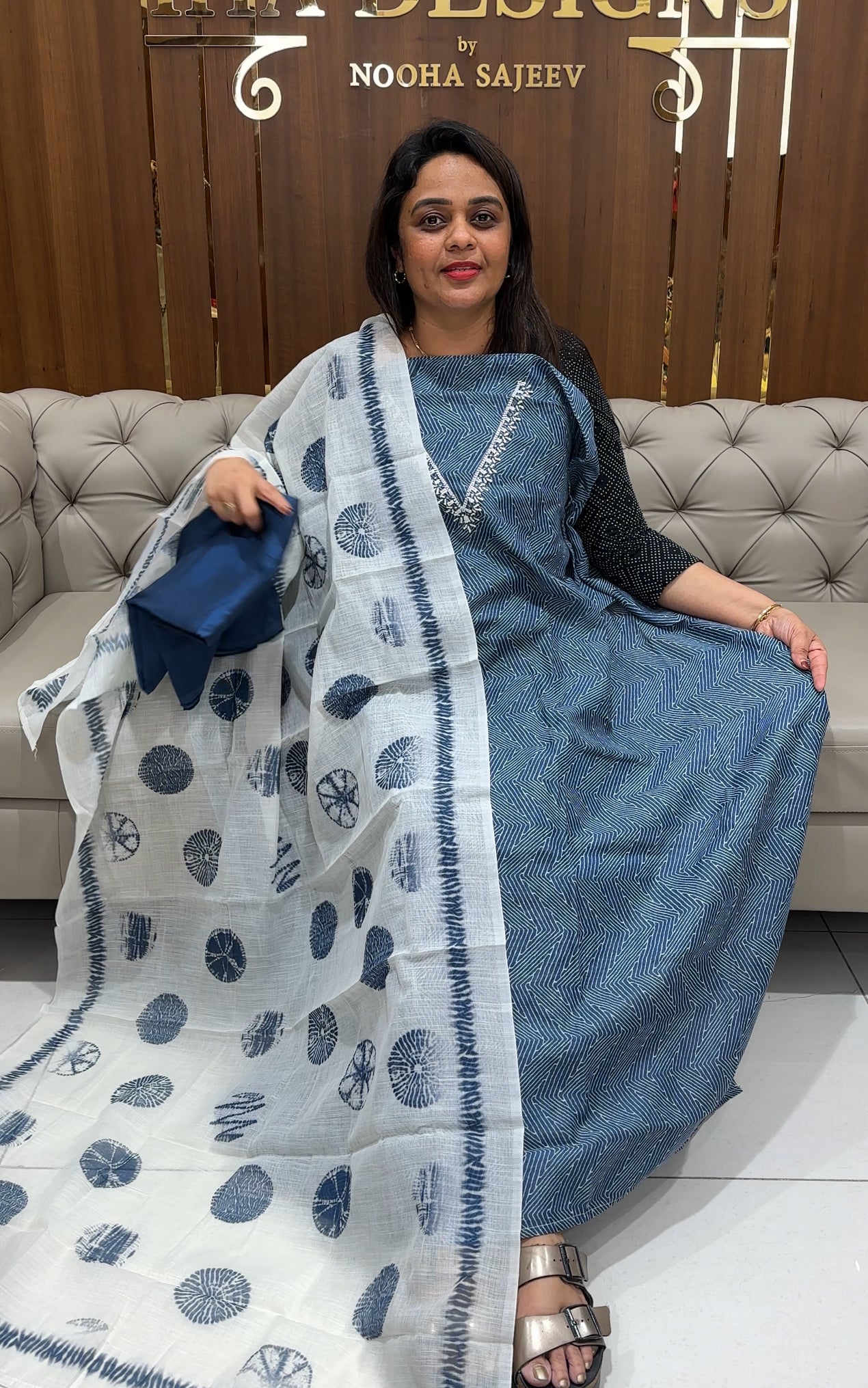 SEMI MODAL CHANDERI UNSTITCHED SALWAR SUITS - IHA 24210
