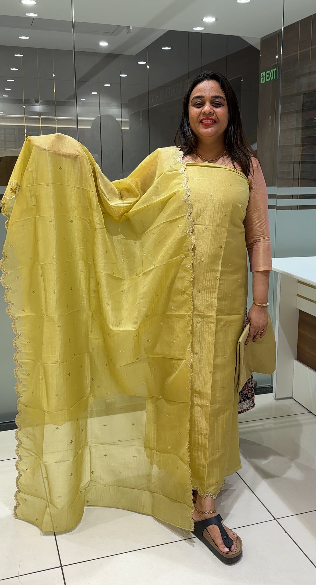 CRUSHED TISSUE BANARASI UNSTITCHED SALWAR SUITS - IHA 22643