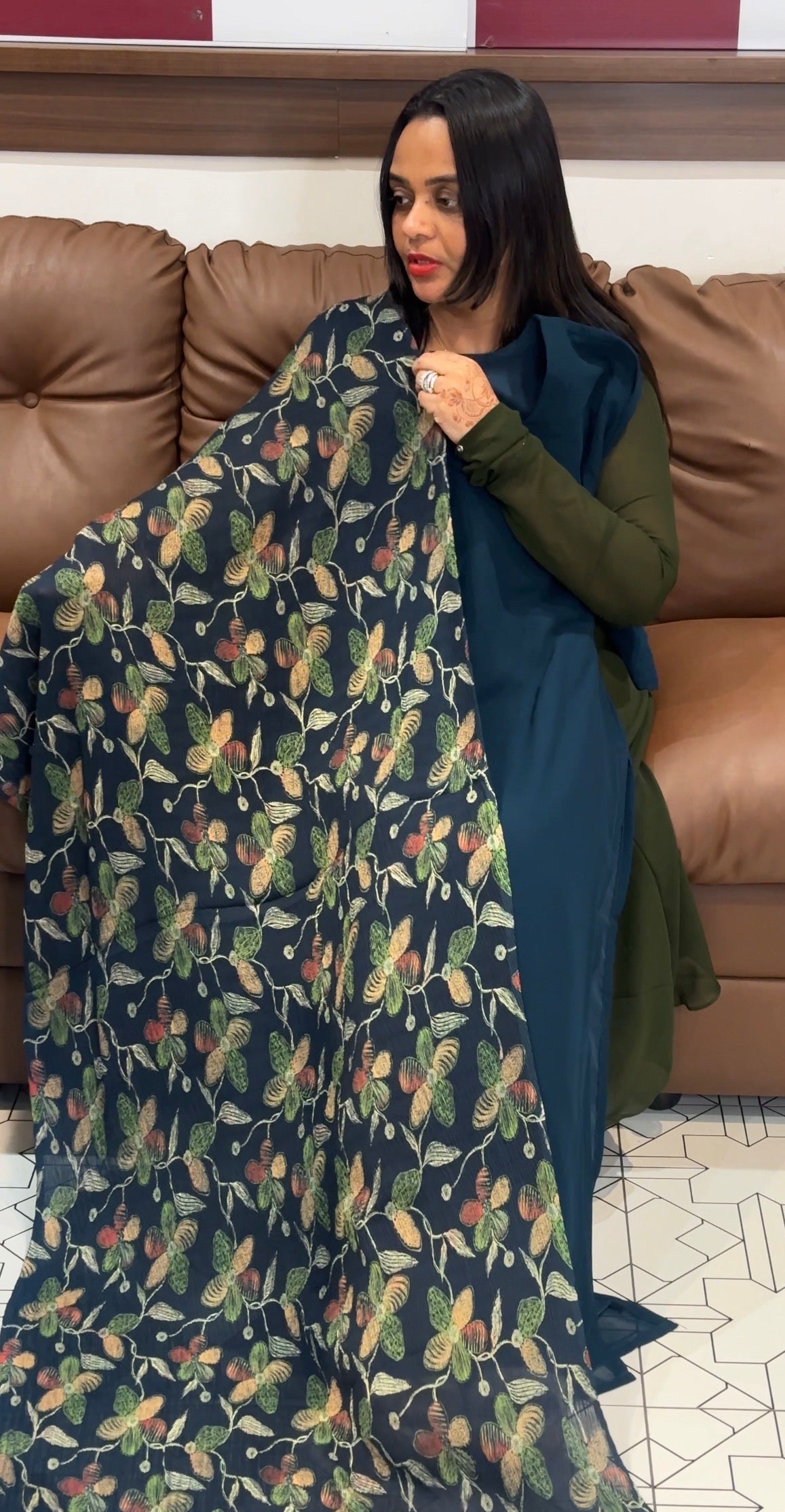 IHA'S IN-HOUSE GEORGETTE ALINE TOP AND DUPATTA - IHA 31512