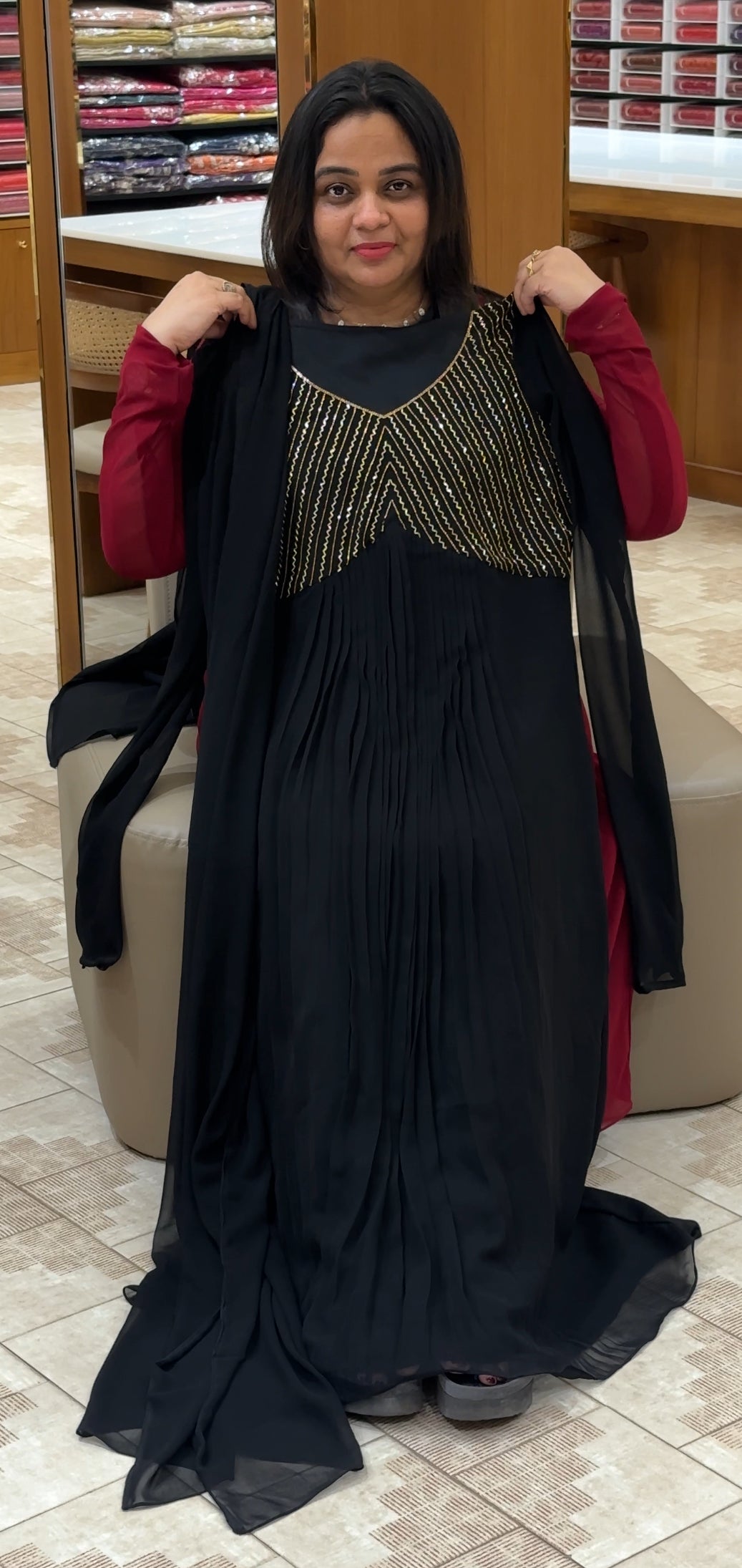 IHA'S IN-HOUSE HAND WORKED ALINE TOP ONLY- IHA 28227