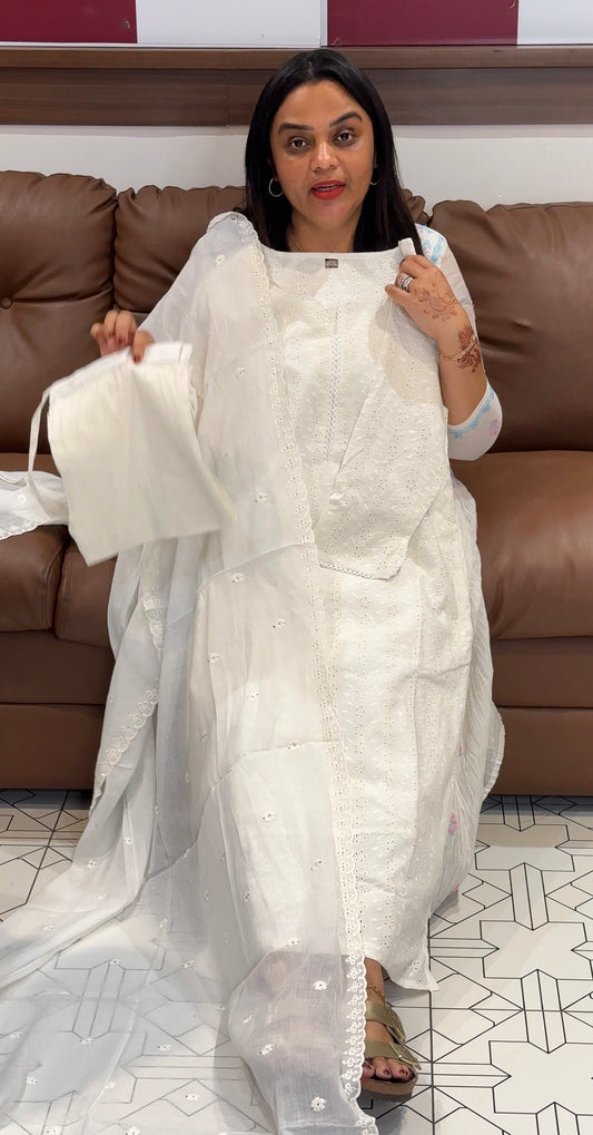 COTTON HAKOBA TOP,BOTTOM AND DUPATTA - IHA 31556