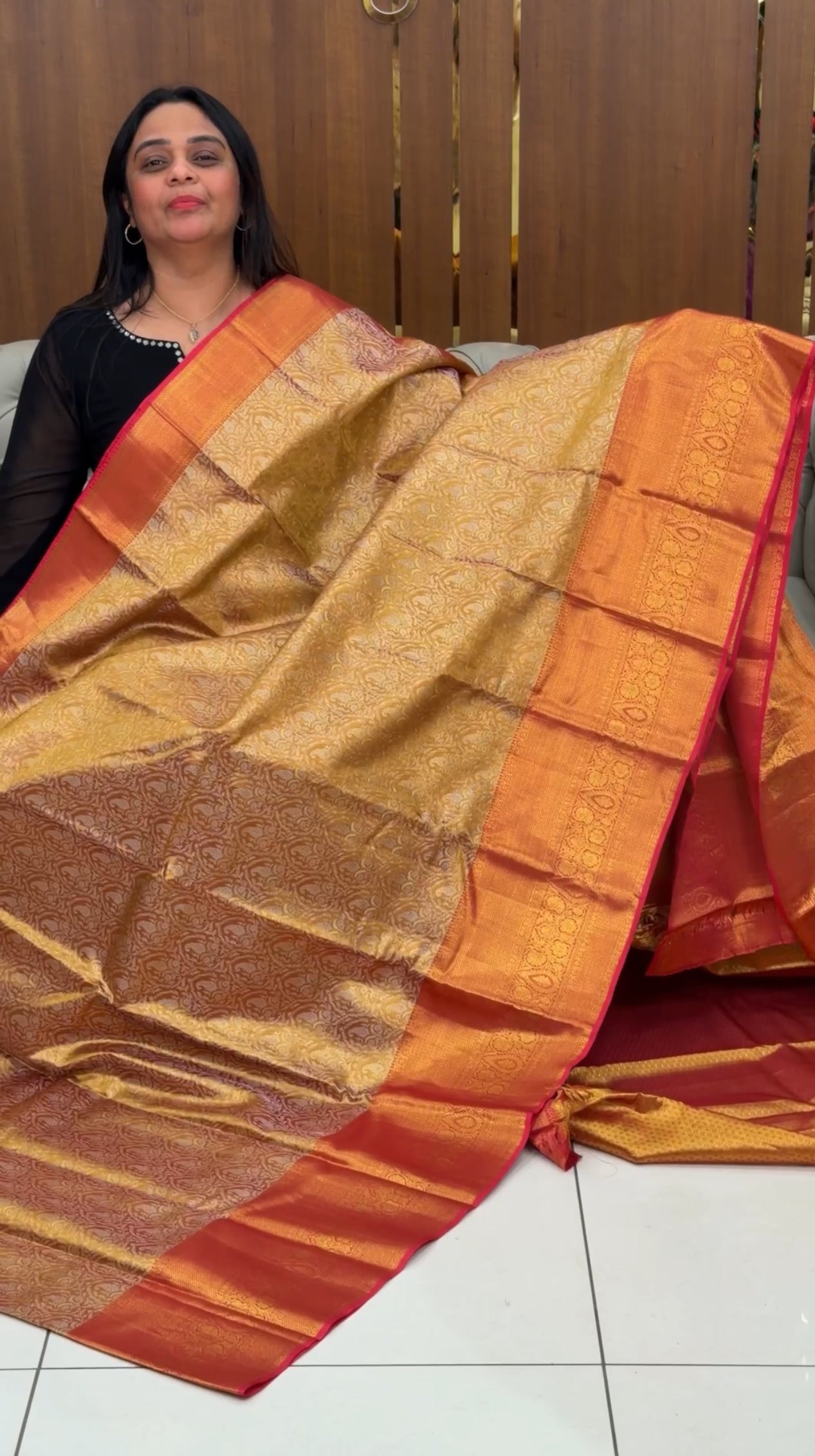 TISSUE KANCHIPURAM SILK SAREES - IHA 29253