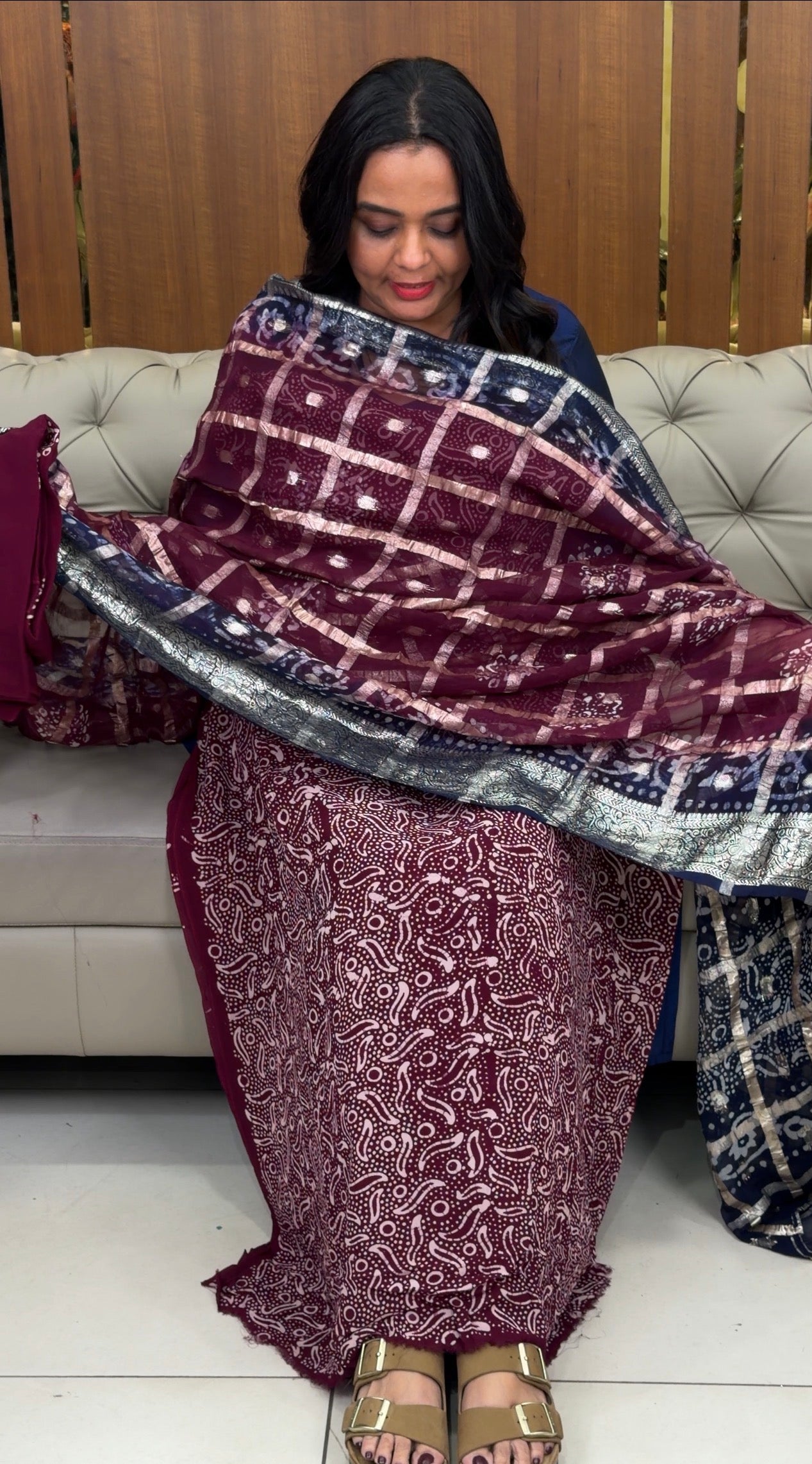 GEORGETTE BATIK PRINTED UNSTITCHED SALWAR SUITS - IHA 32790