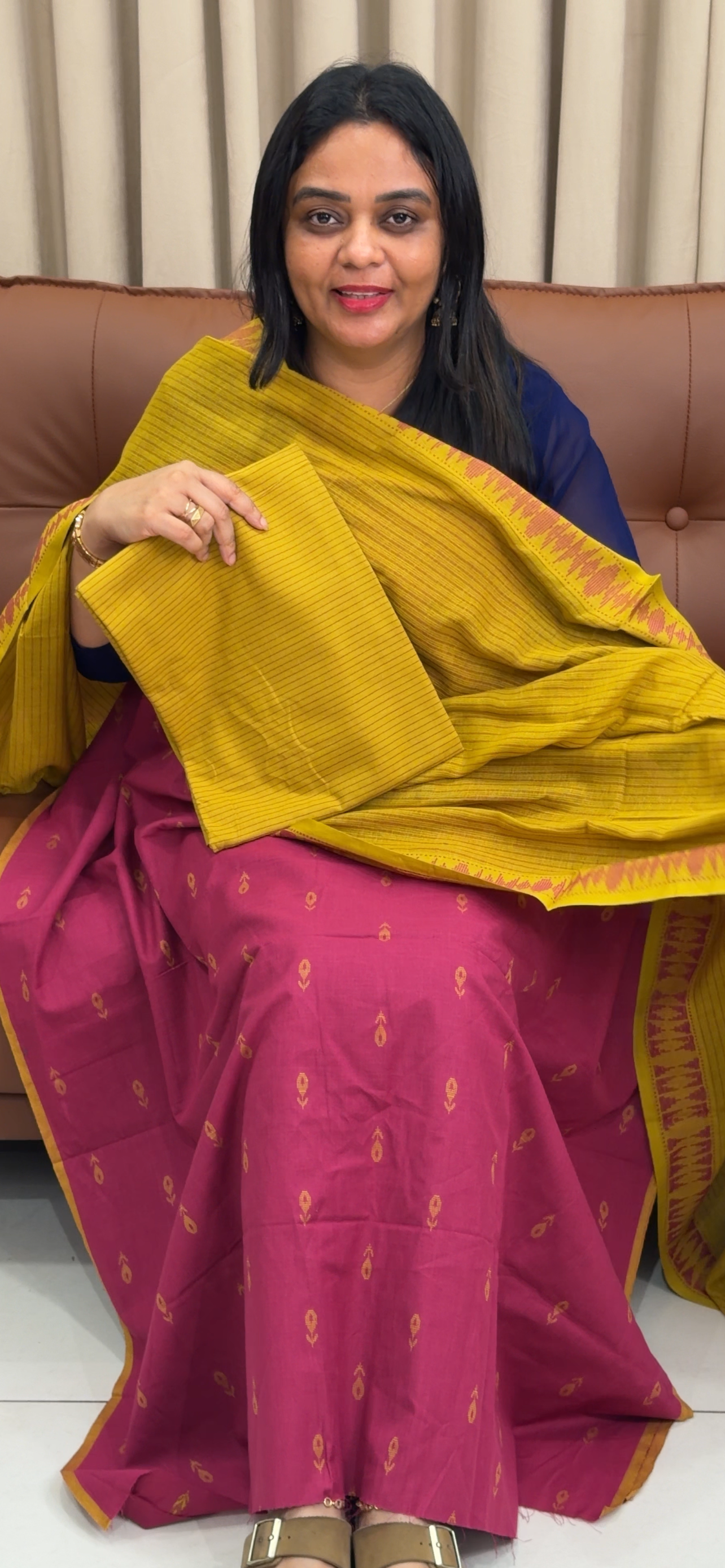 HANDLOOM COTTON UNSTITCHED SALWAR SUITS - IHA 33641
