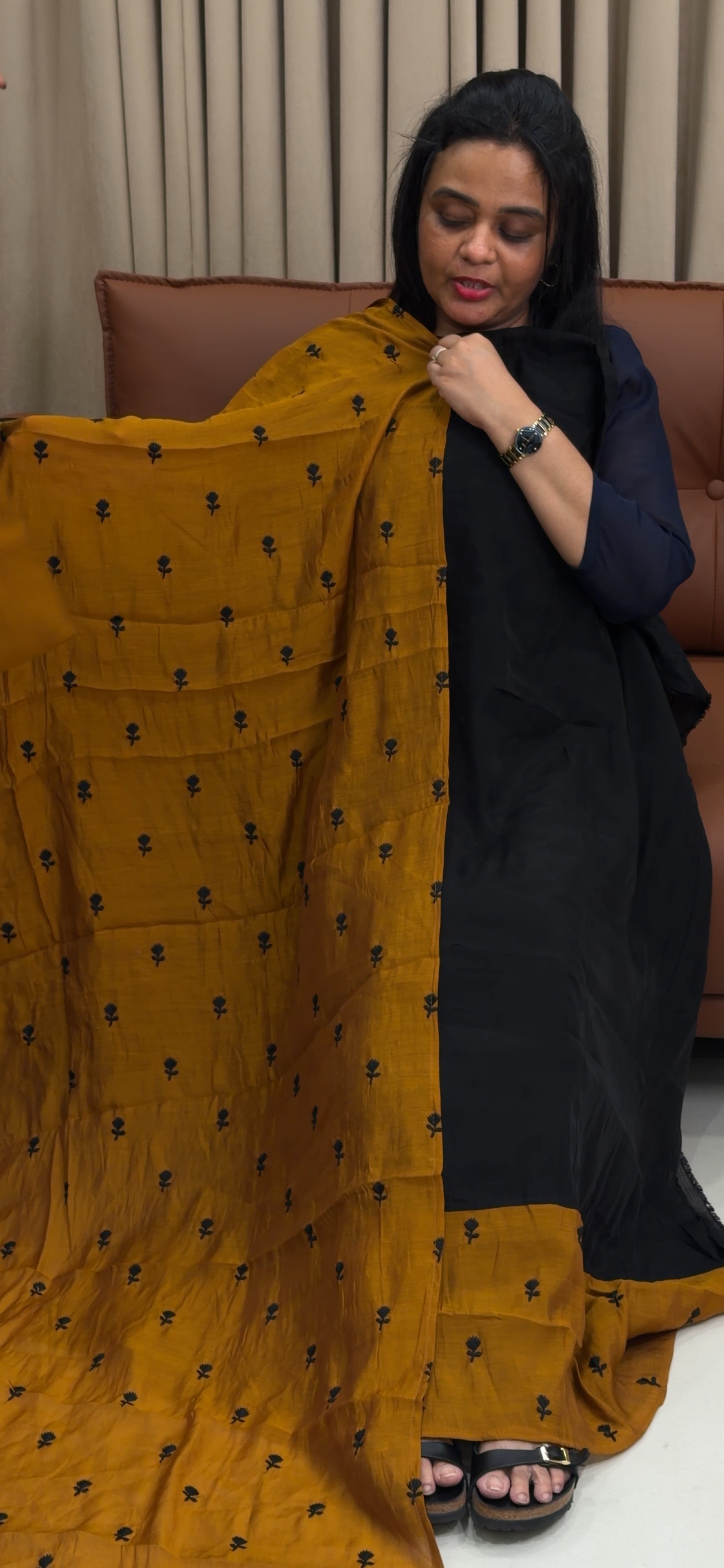 MALAI CHANDERI UNSTITCHED SALWAR SUITS - IHA 34921