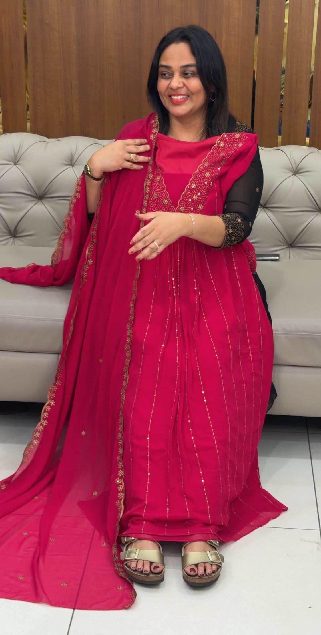FORWARD PARTY WEAR TOP,BOTTOM AND DUPATTA - IHA 35122