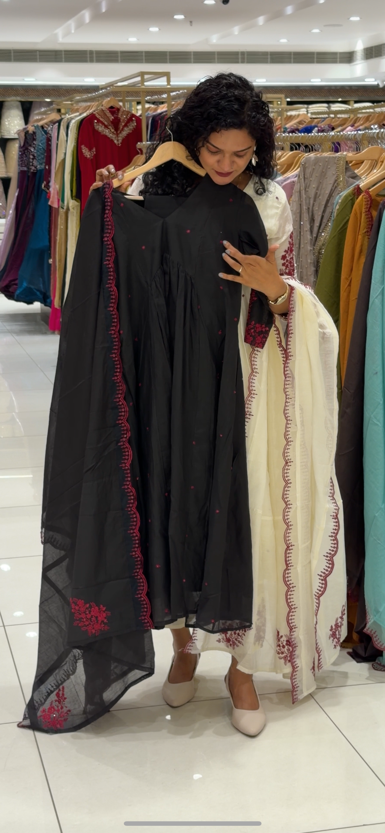 MALAI CHANDERI TOP, BOTTOM AND DUPATTA - IHA 29348