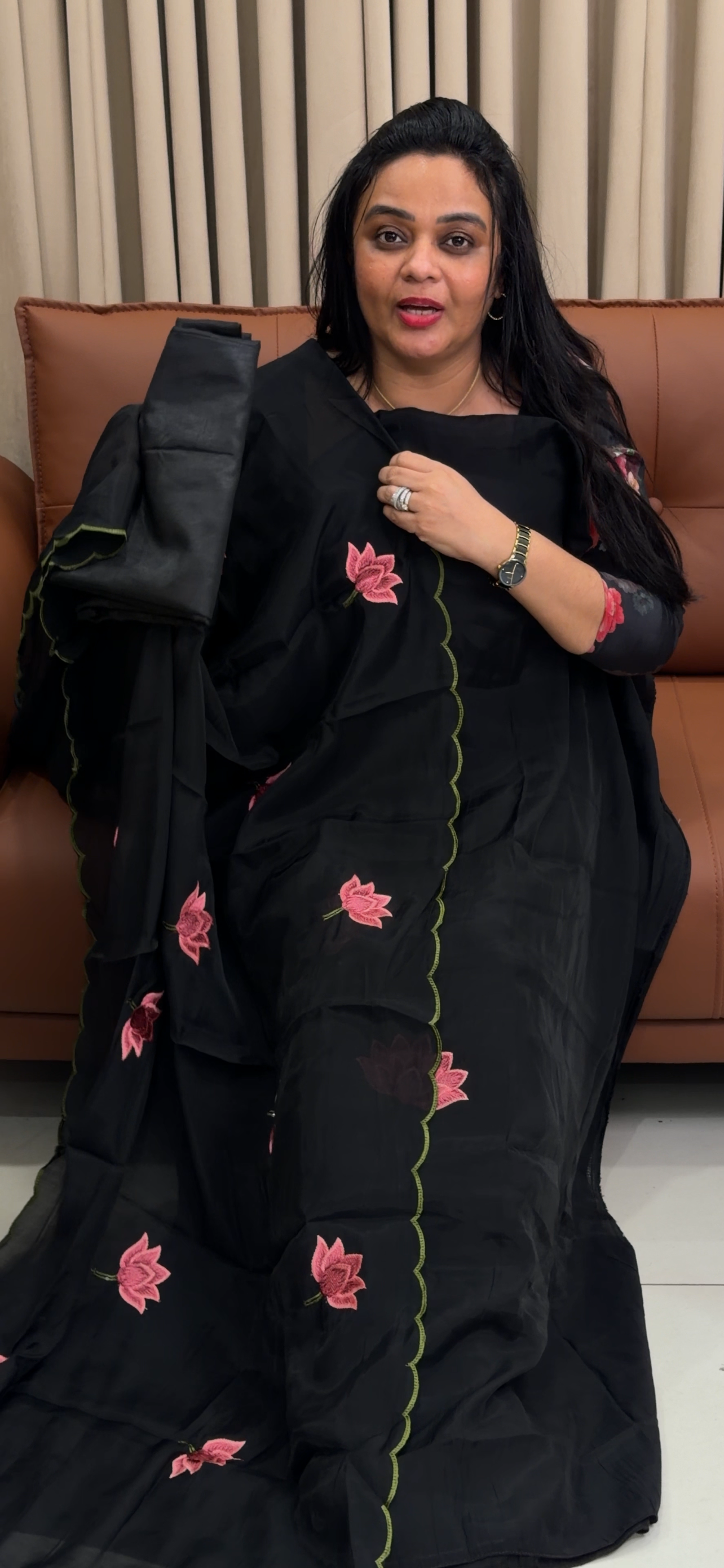 MALAI CHANDERI UNSTITCHED SALWAR SUITS - IHA 34907