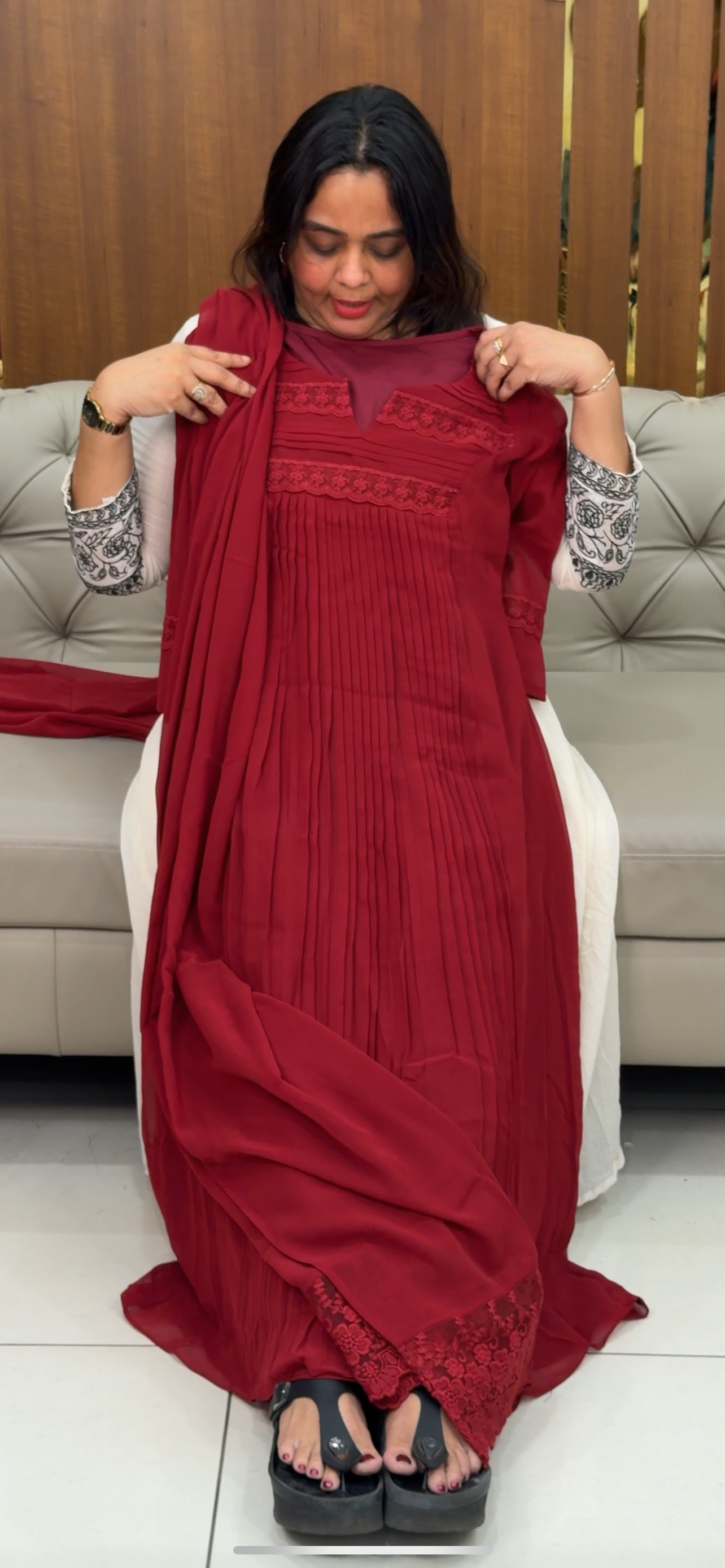 IHA'S IN-HOUSE FAUX GEORGETTE TOP AND DUPATTA - IHA 28945