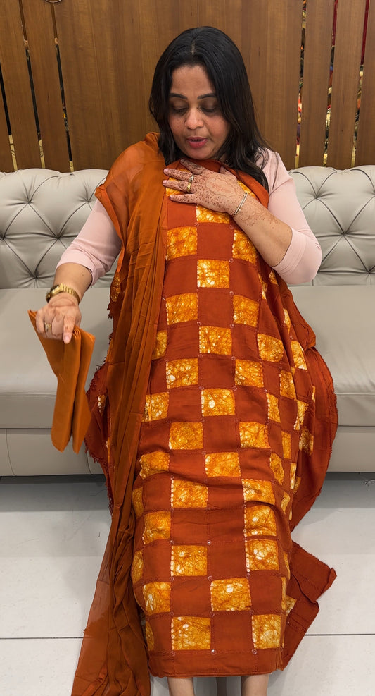 BATIK PRINTED UNSTITCHED SALWAR SUITS - IHA 27462
