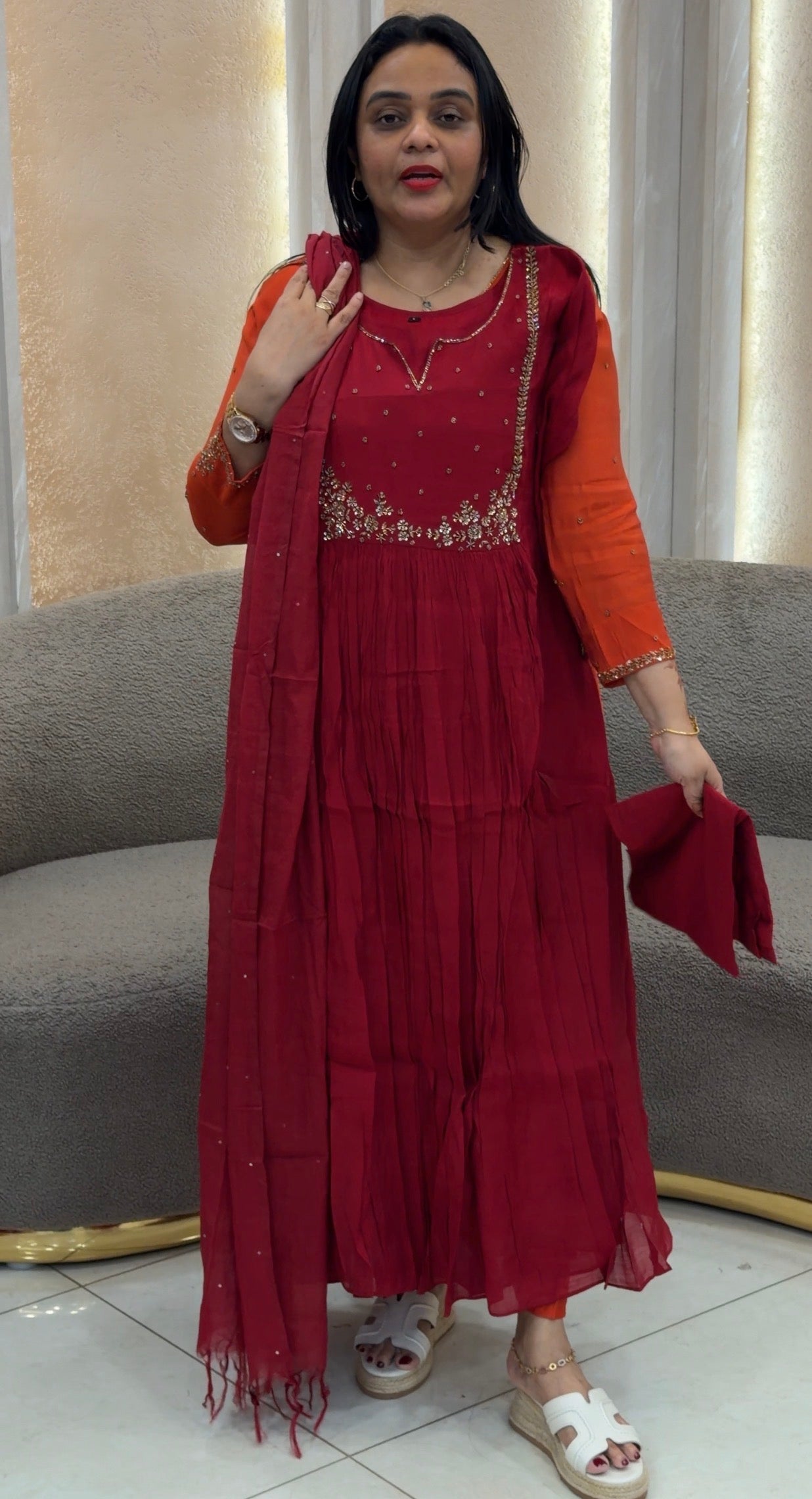 MUL CHANDERI TOP,BOTTOM AND DUPATTA - IHA 33157
