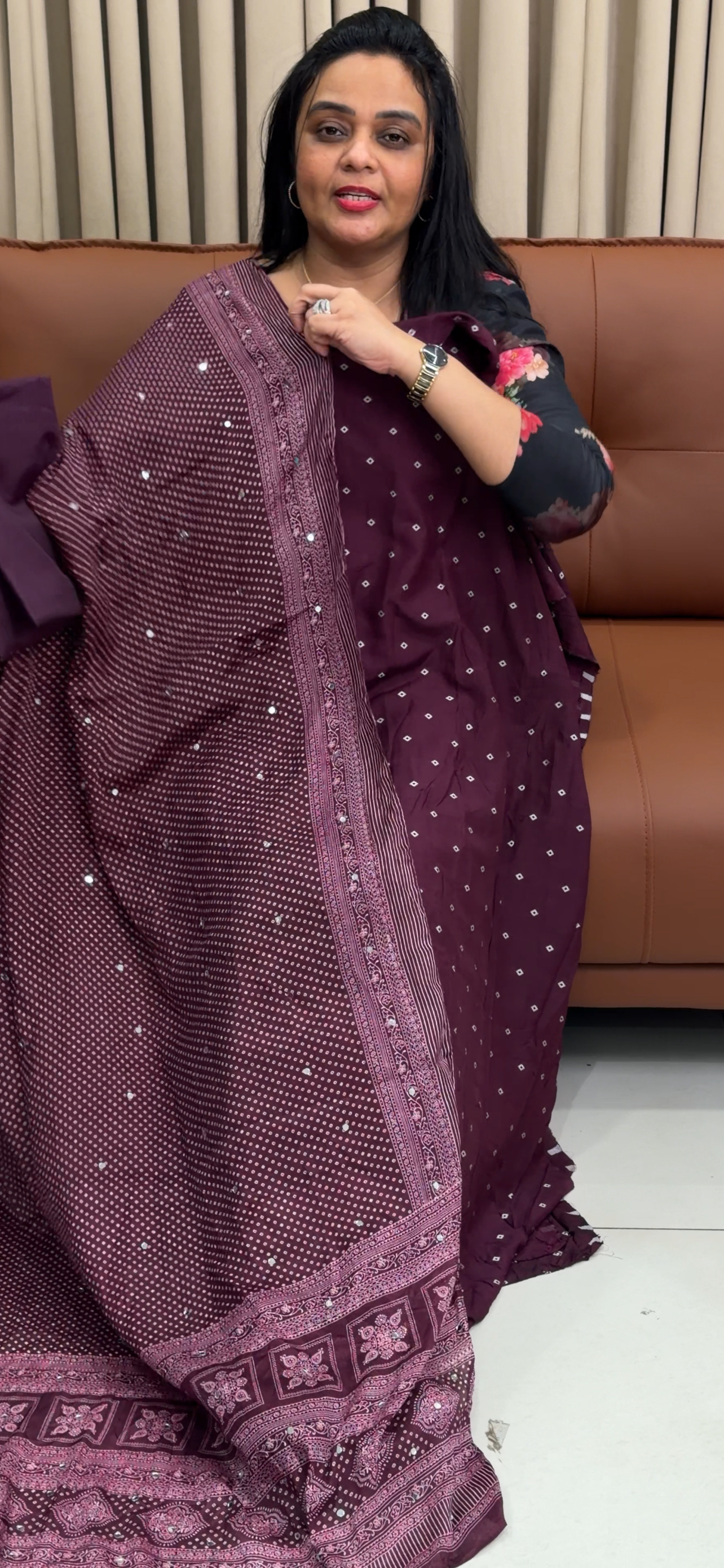 BANDHANI PRINED UNSTITCHED SALWAR SUITS - IHA 34912