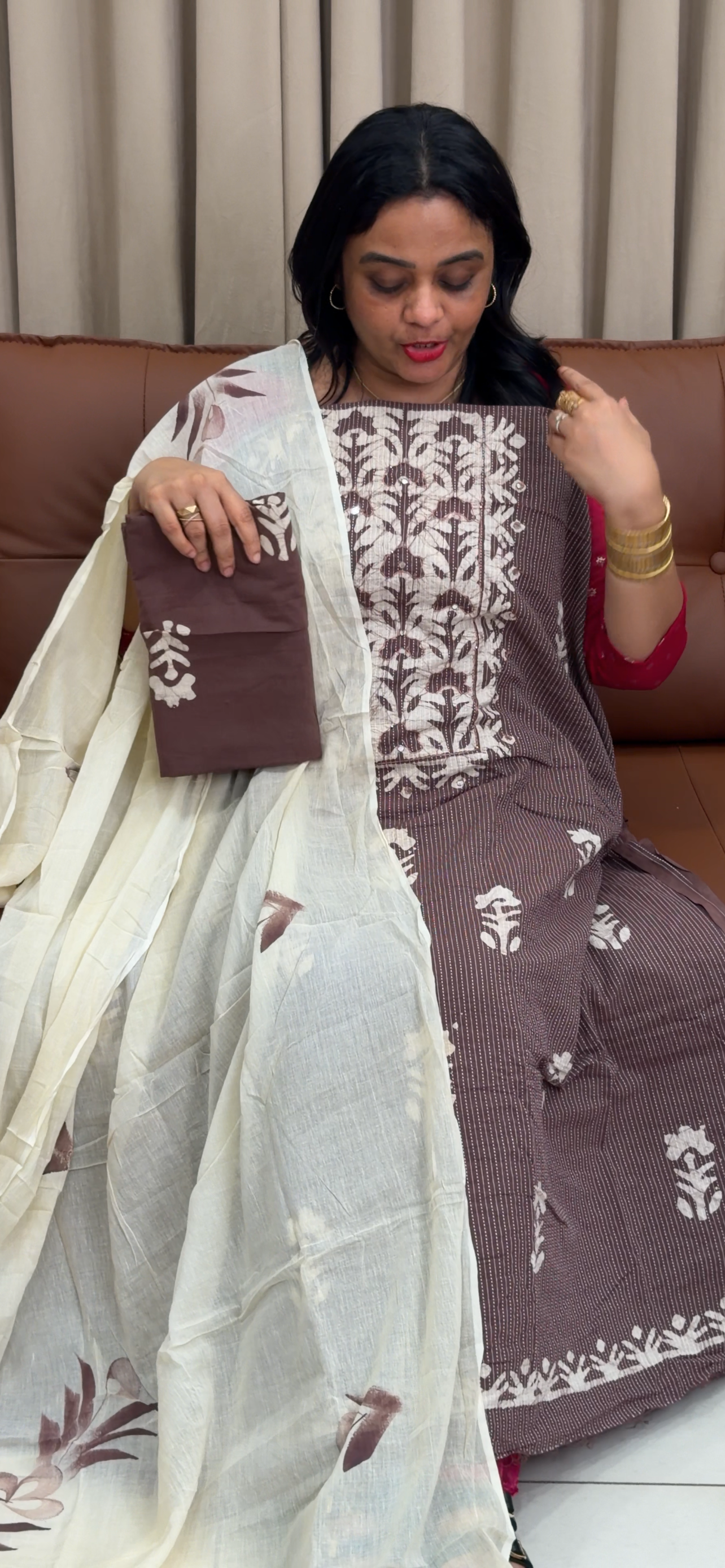 COTTON UNSTITCHED SALWR SUITS - IHA 34044